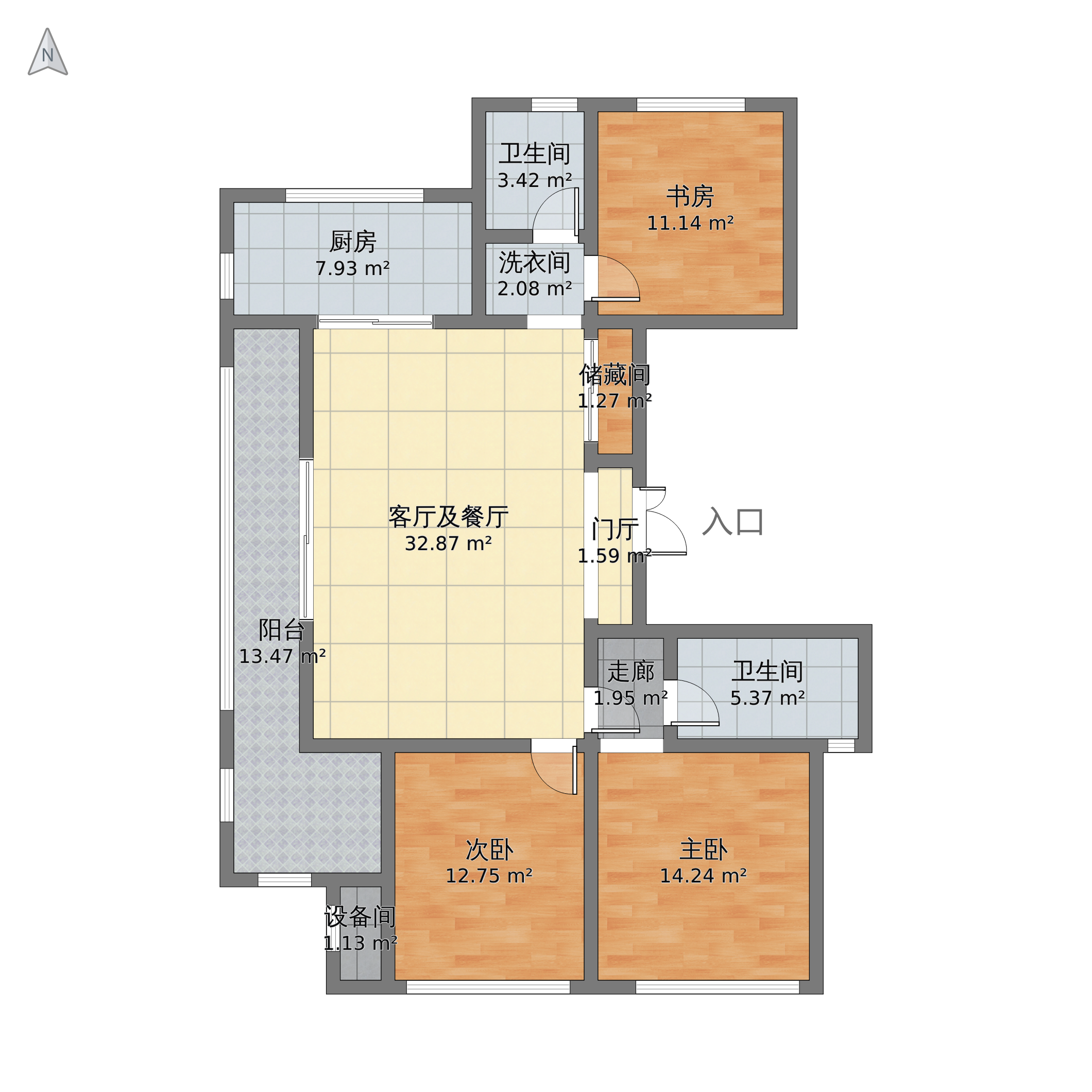 绿城两江御园3室2厅2卫 145m