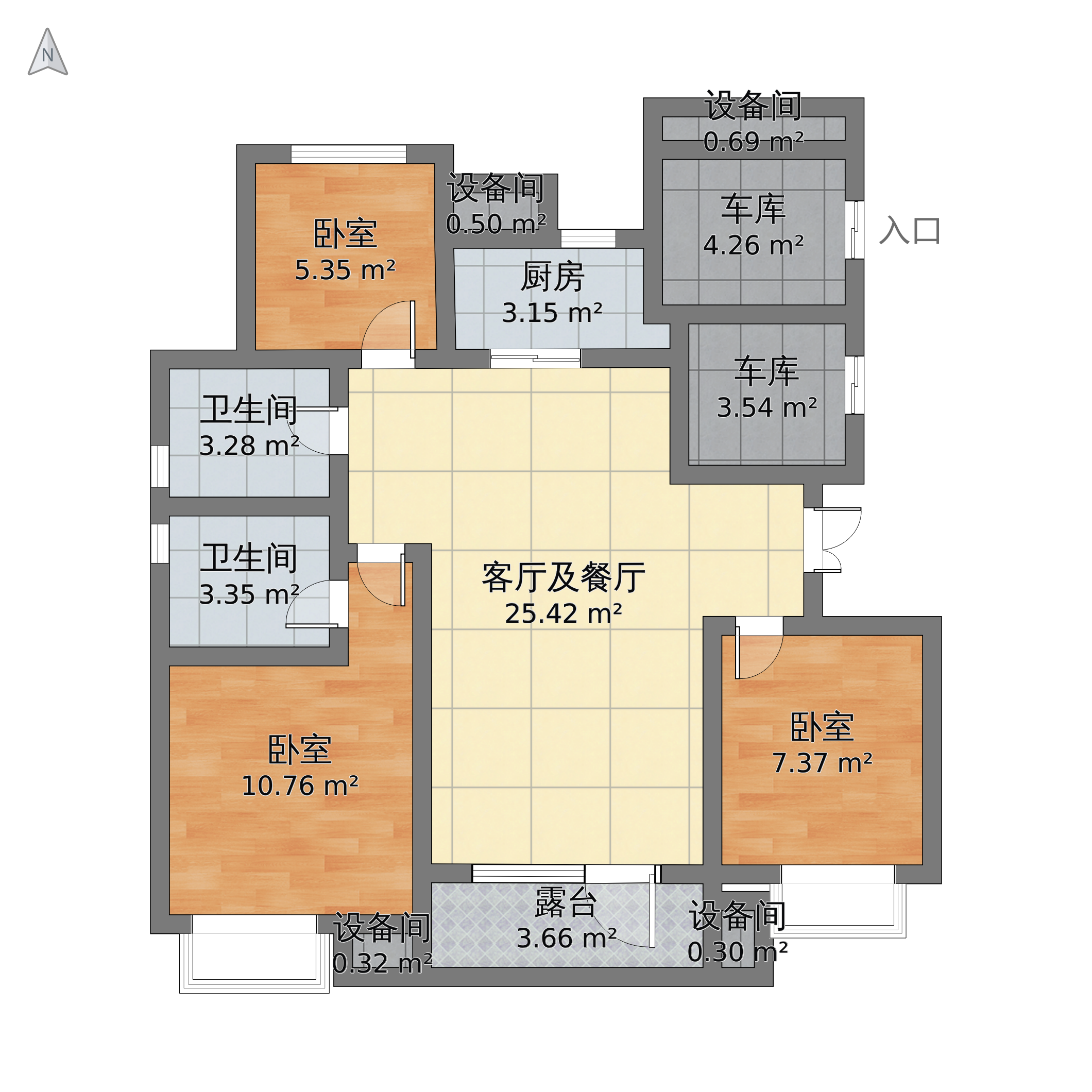 河北省沧州市吴桥区 恒盛郡府3室2厅2卫 119m05-v2户型图 - 小区