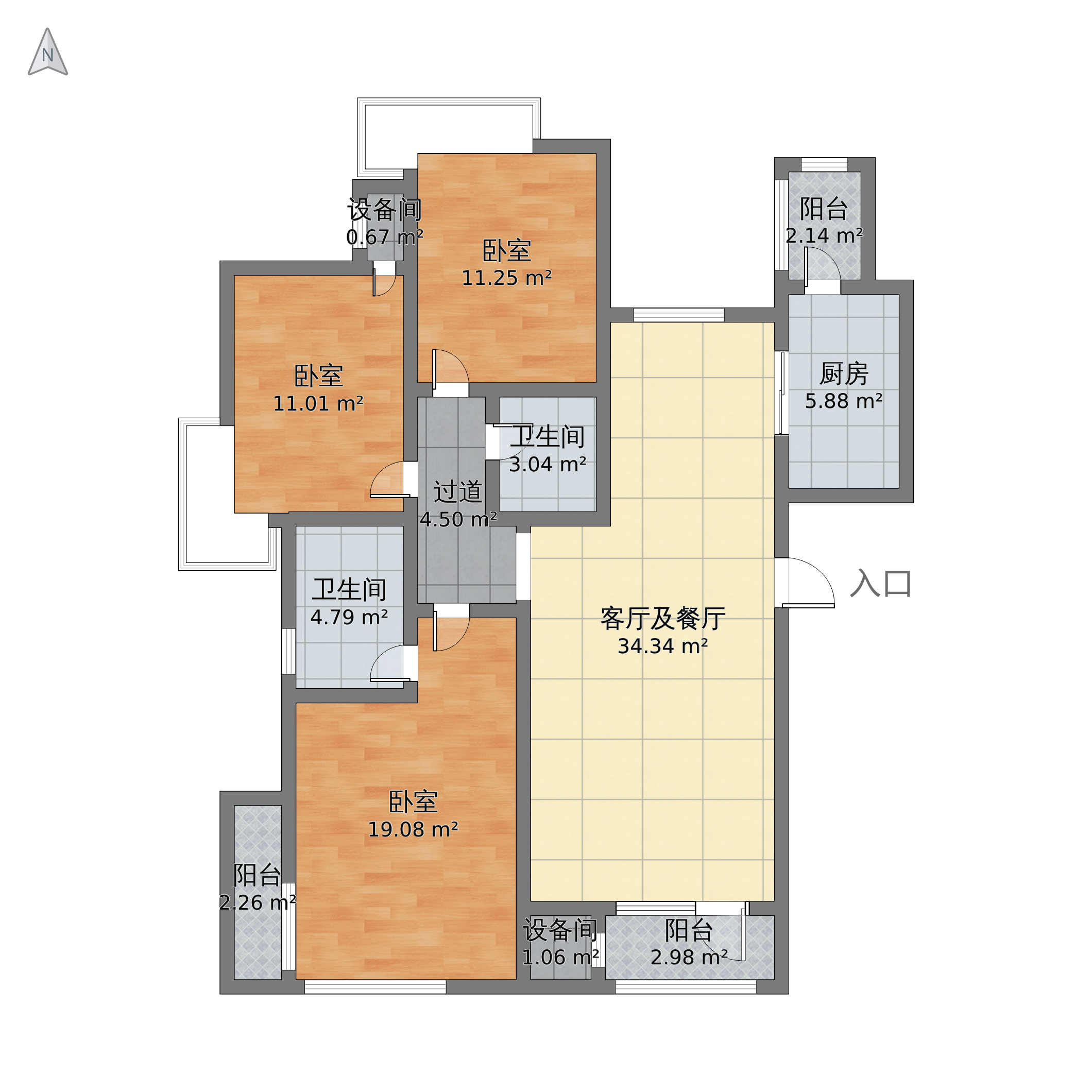 西安 自然界 户型详情  建筑面积:127.00 套内面积:120.