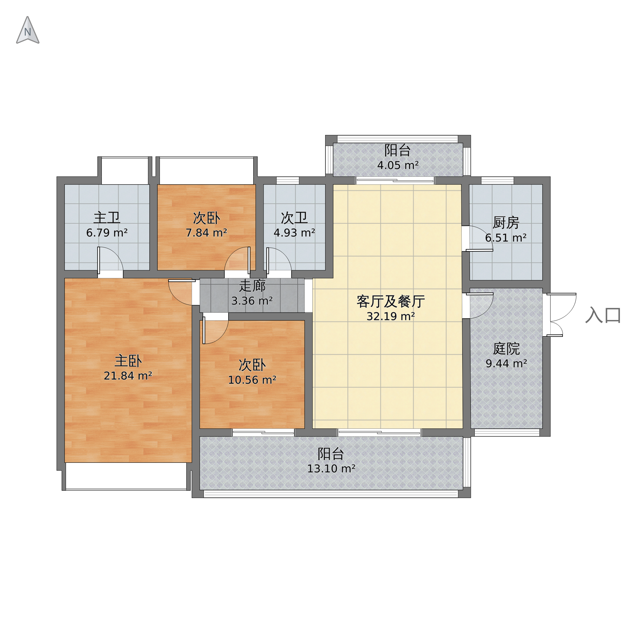 长沙 恒基凯旋门 户型详情  建筑面积:138.58 套内面积:138.