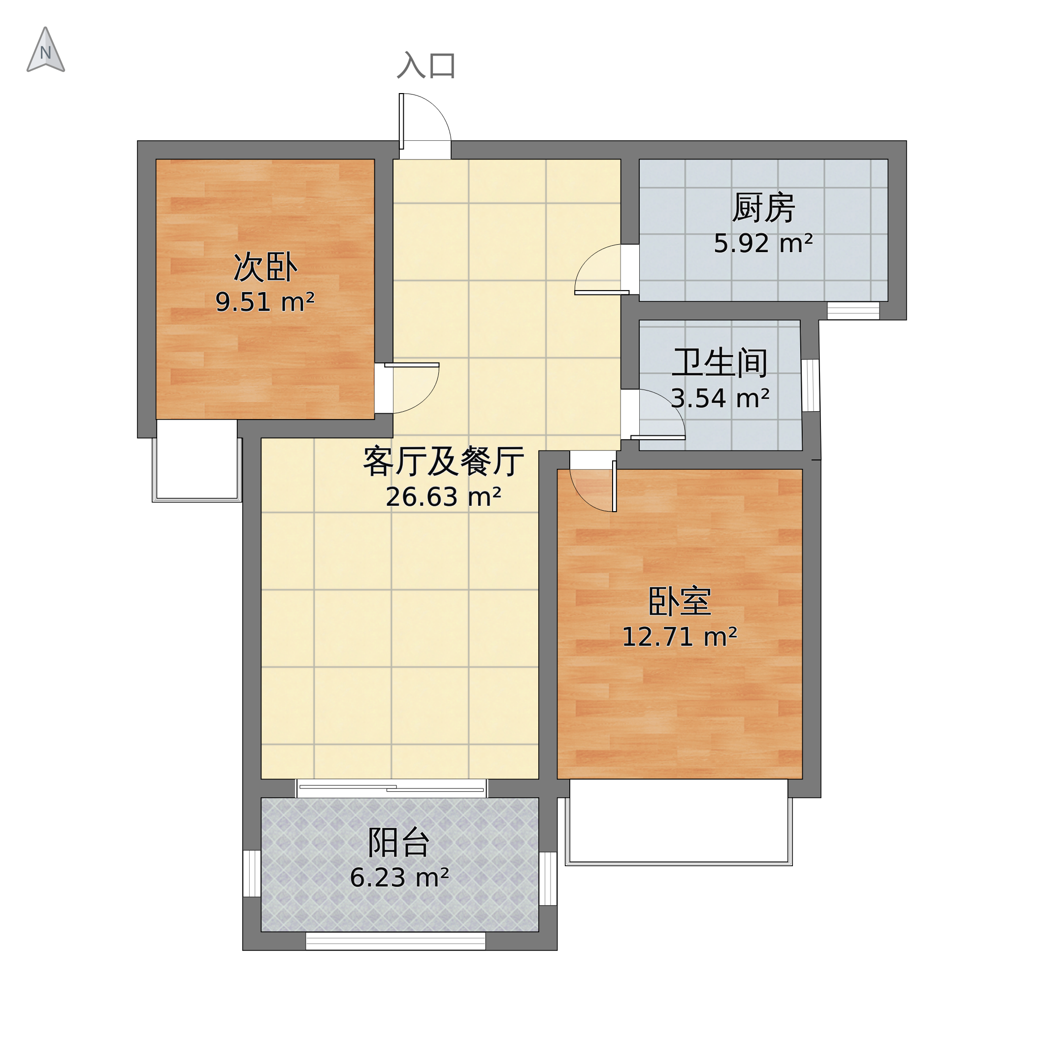 福建省泉州市石狮区 龙喜华城2室2厅1卫 74m05-v2图