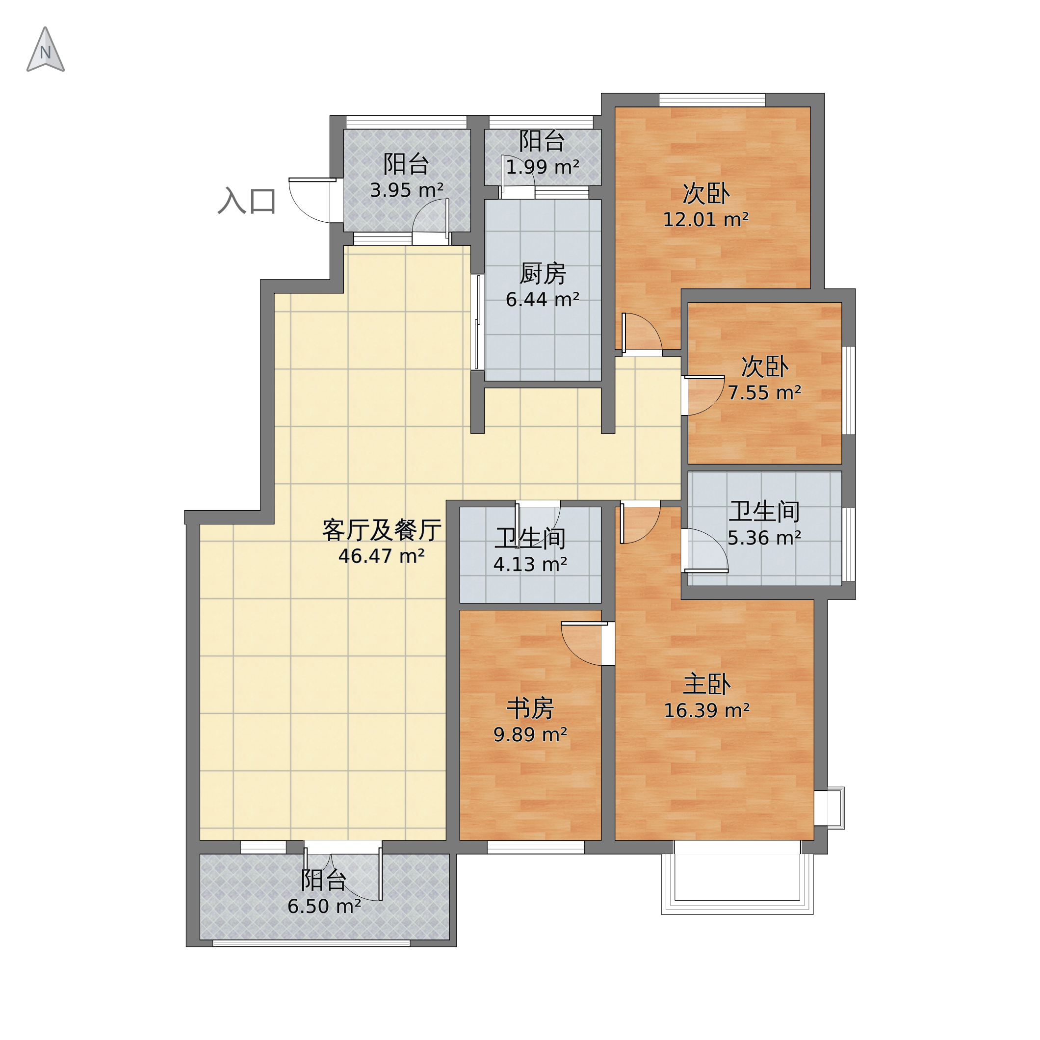 北京市昌平区 北京风景4室2厅2卫 150m05-v2户型图 小区户型图