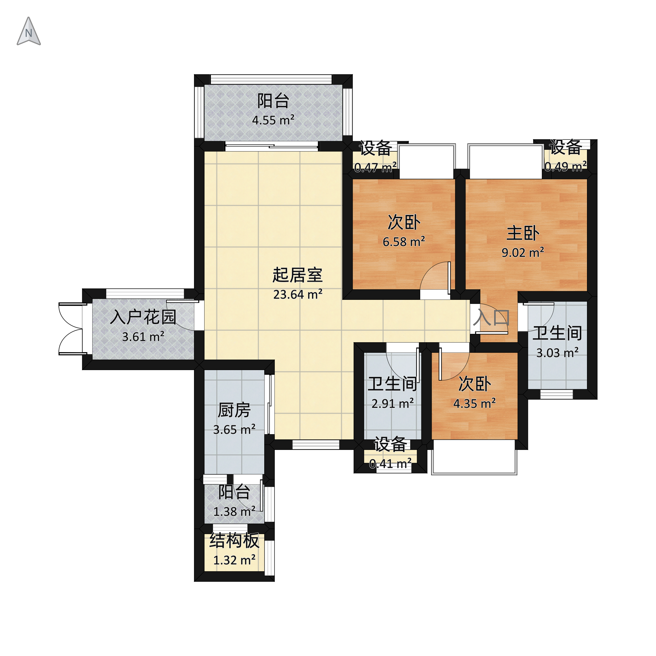 保利公园198户型图