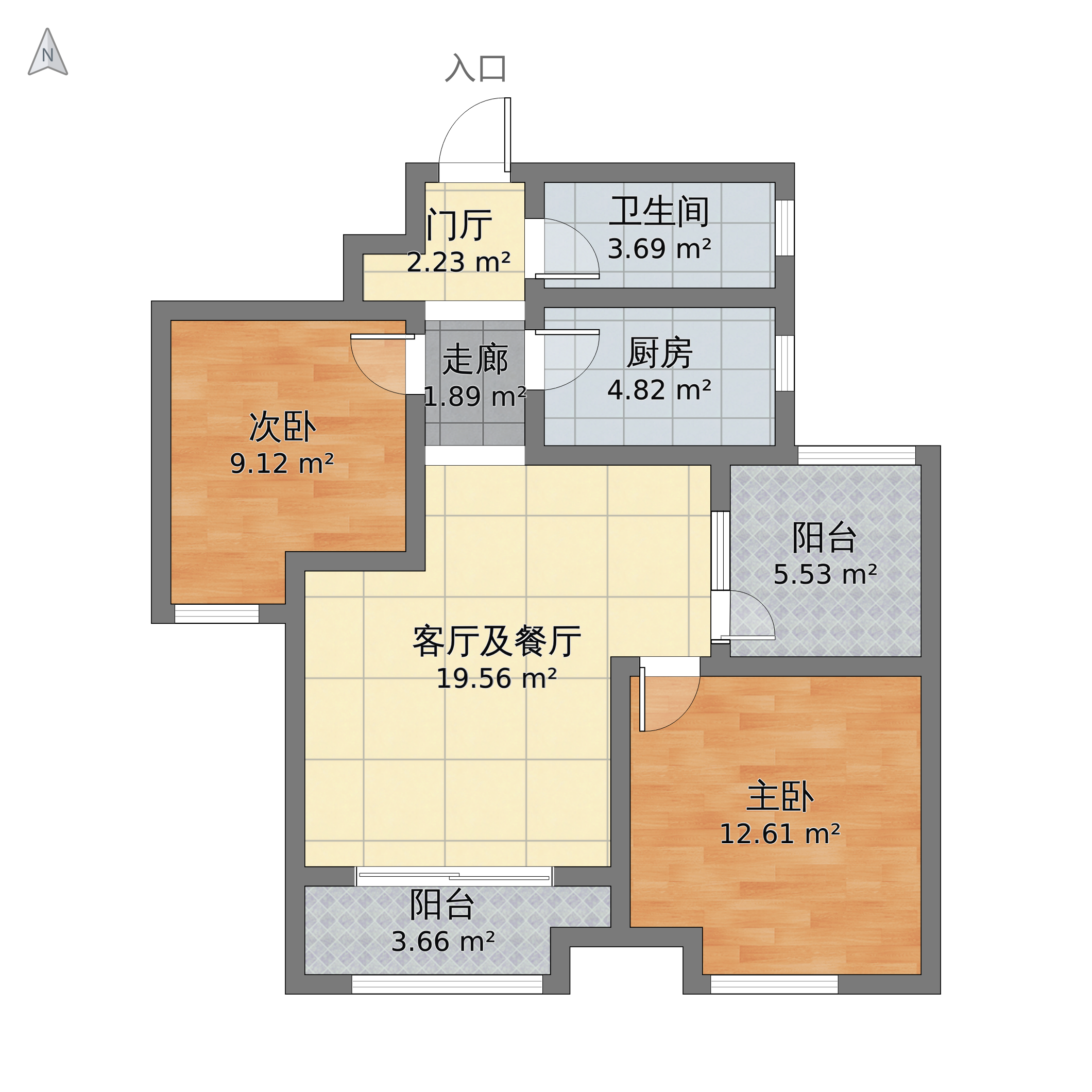 安徽省宿州市埇桥区 名宿华府2室1厅1卫 84m05-v2图