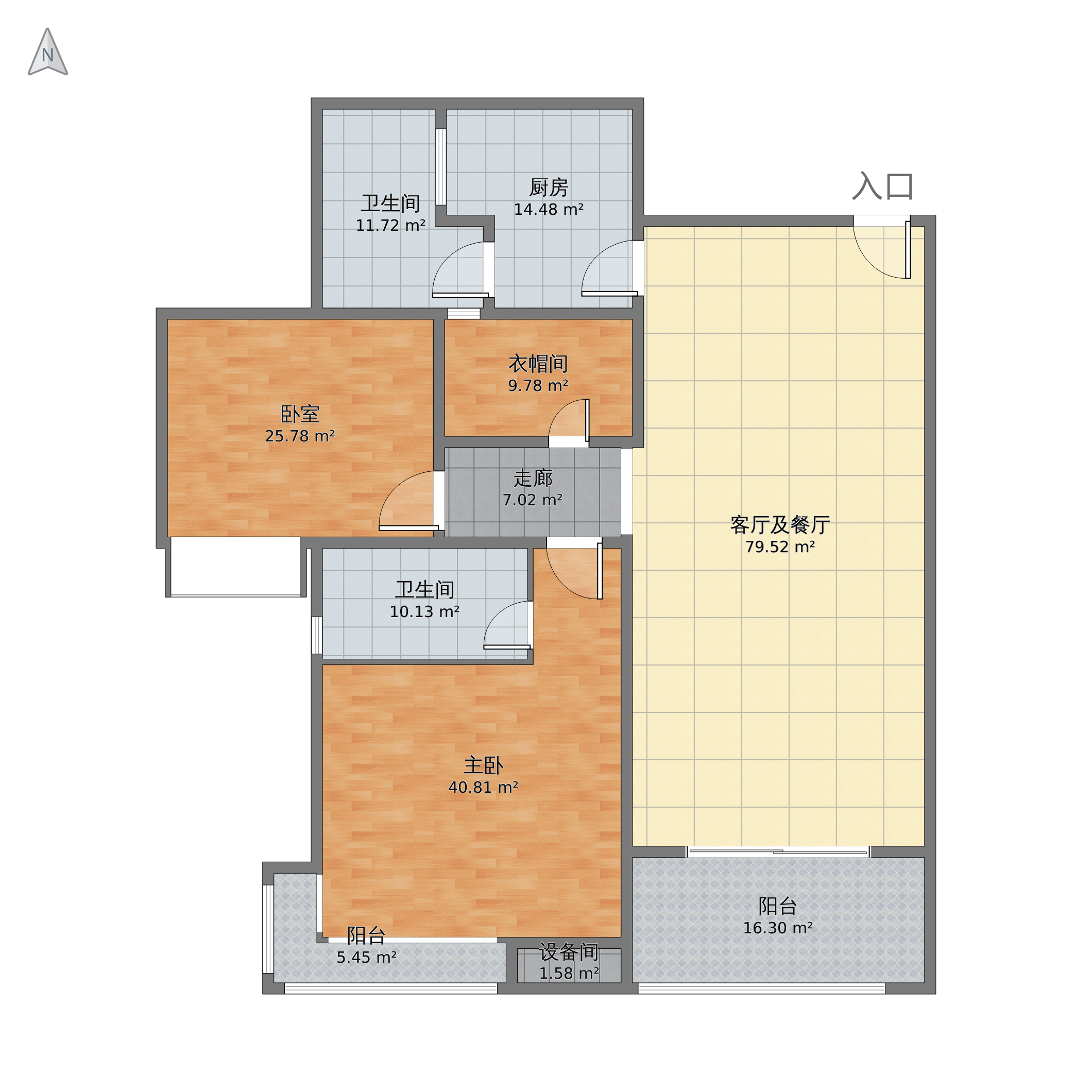 四川省泸州市龙马潭区 美和江城国际2室2厅2卫 296m05-v2户型图