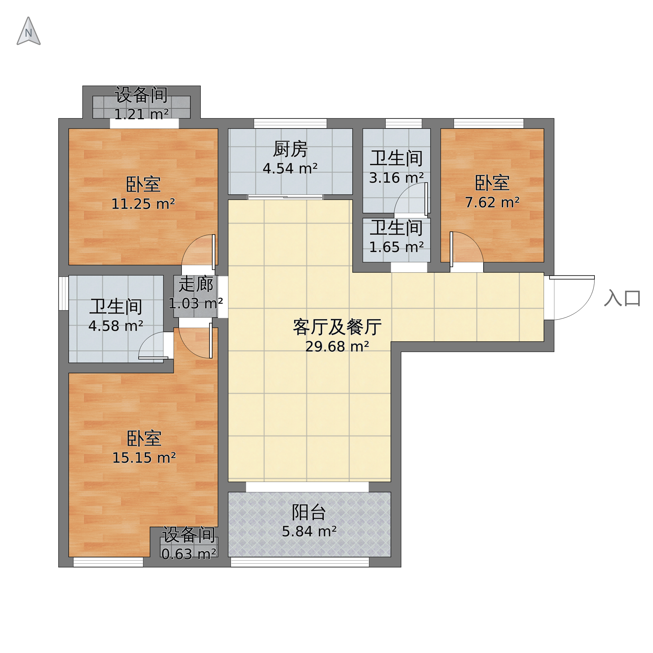 安康 深汇仕府大院 户型详情  建筑面积:116.00 套内面积:101.