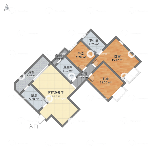 益阳恒大绿洲户型图 - 小区户型图 -躺平设计家