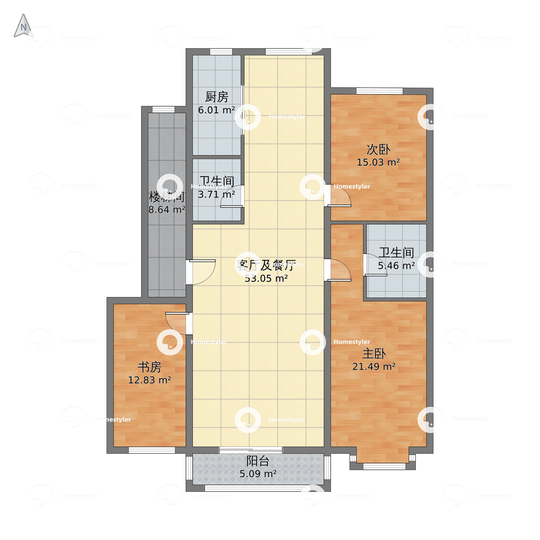 山西省大同市城区 绿城叠翠园3室2厅1卫 149m05户型