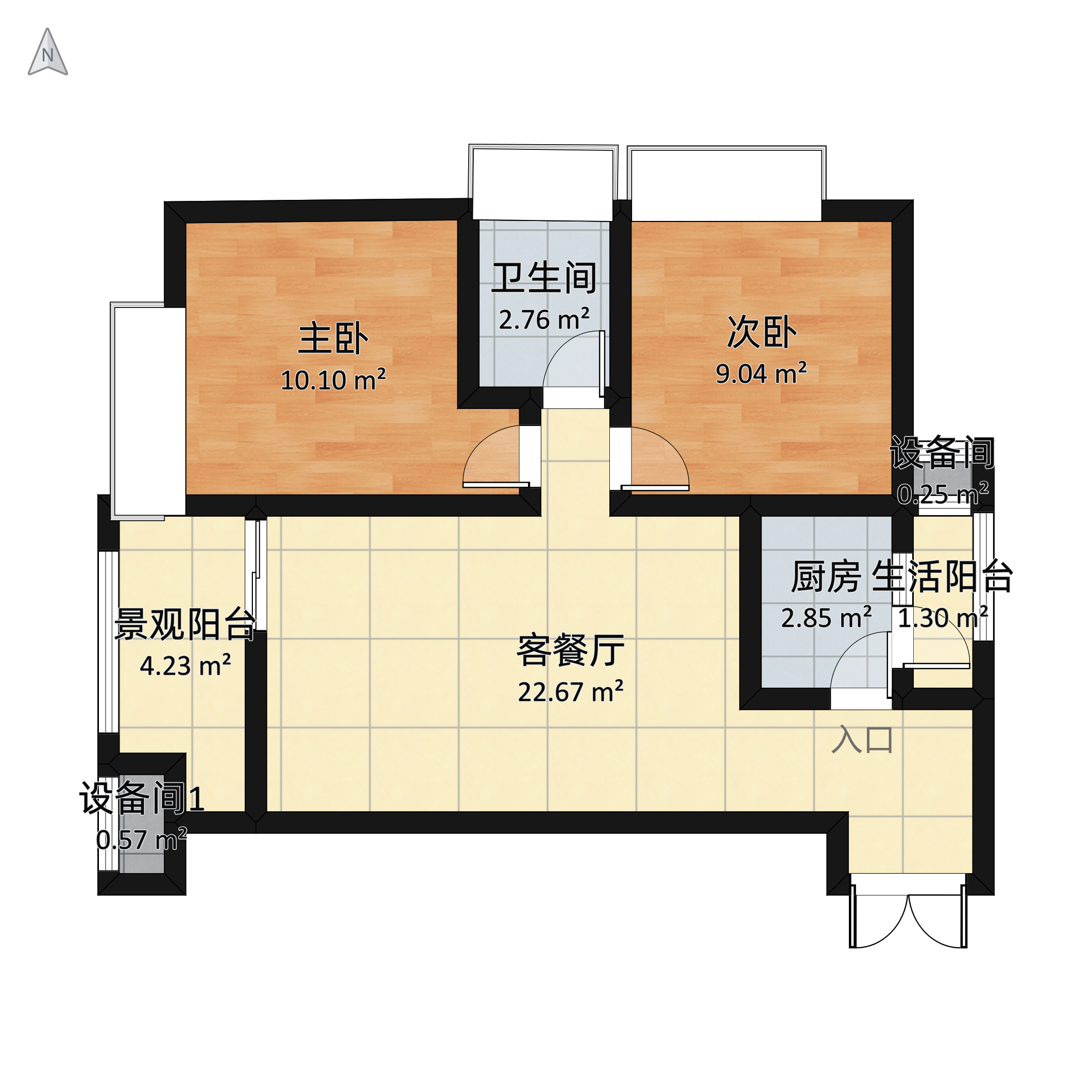 康德国会山2室1厅1卫 81m