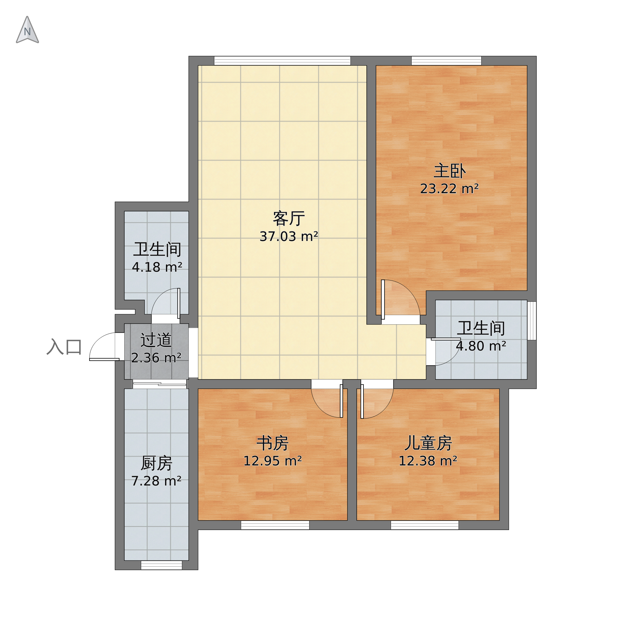 山西省大同市南郊区 亲水湾龙园3室1厅2卫 113m