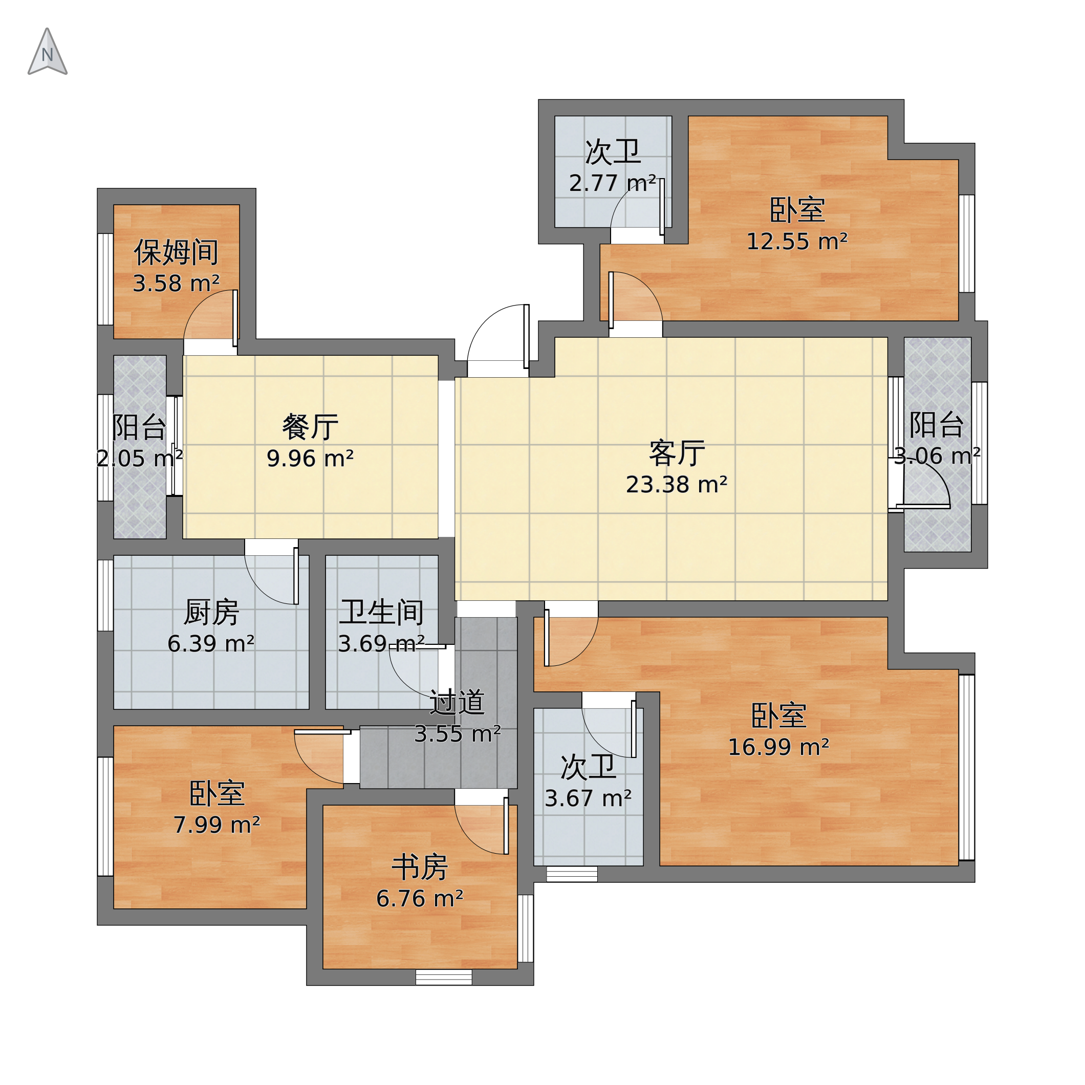 北京市大兴区 保利茉莉公馆5室2厅3卫 119m05户型图 小区户型图