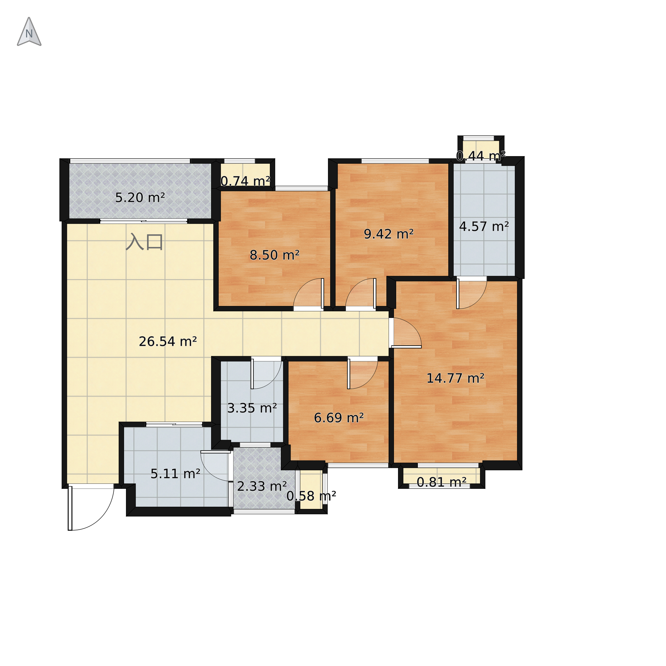 广西省省南宁市 汇东星城 0m05户型图 - 小区户型图 -躺平设计家