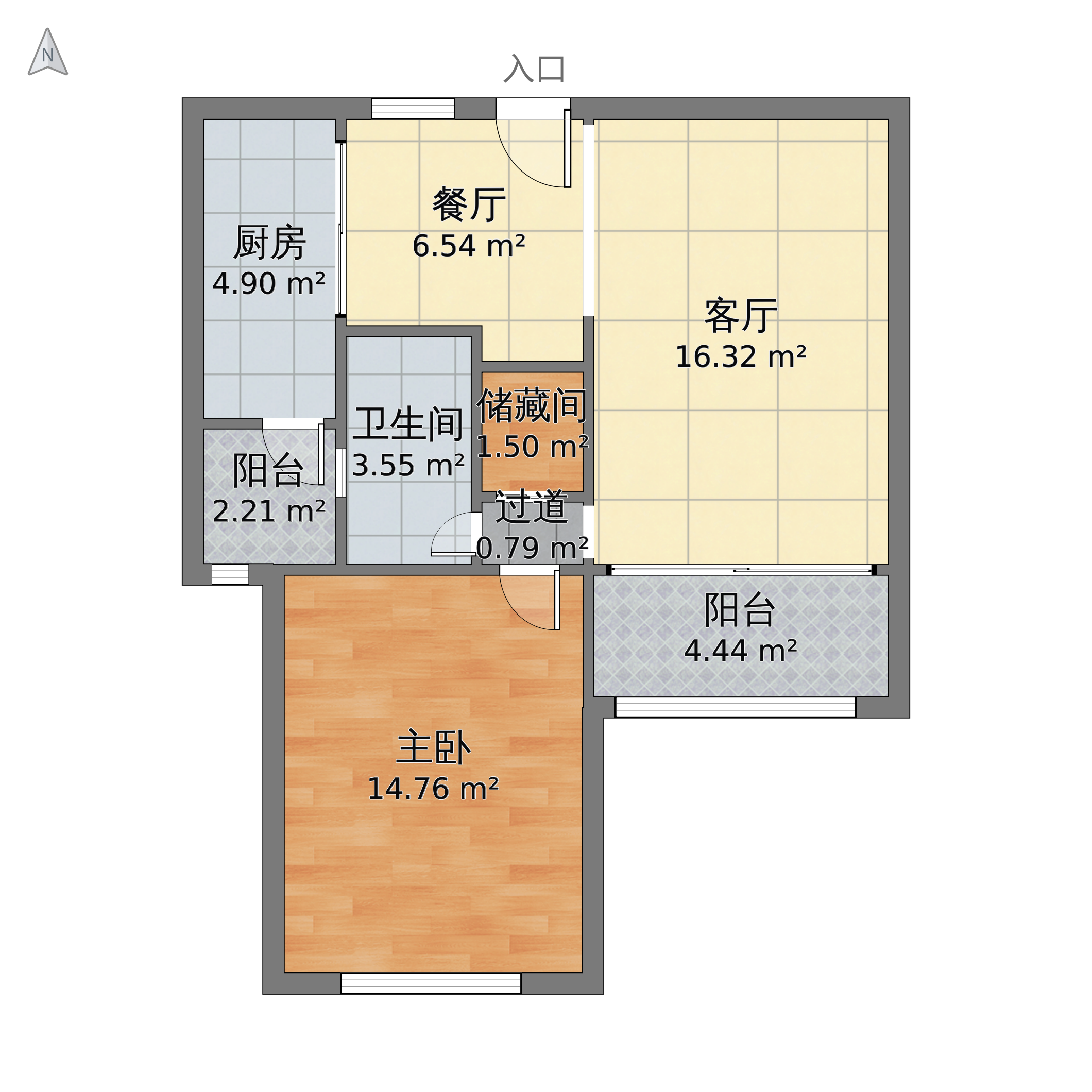 貝尚灣公寓1室2廳1衛 66m