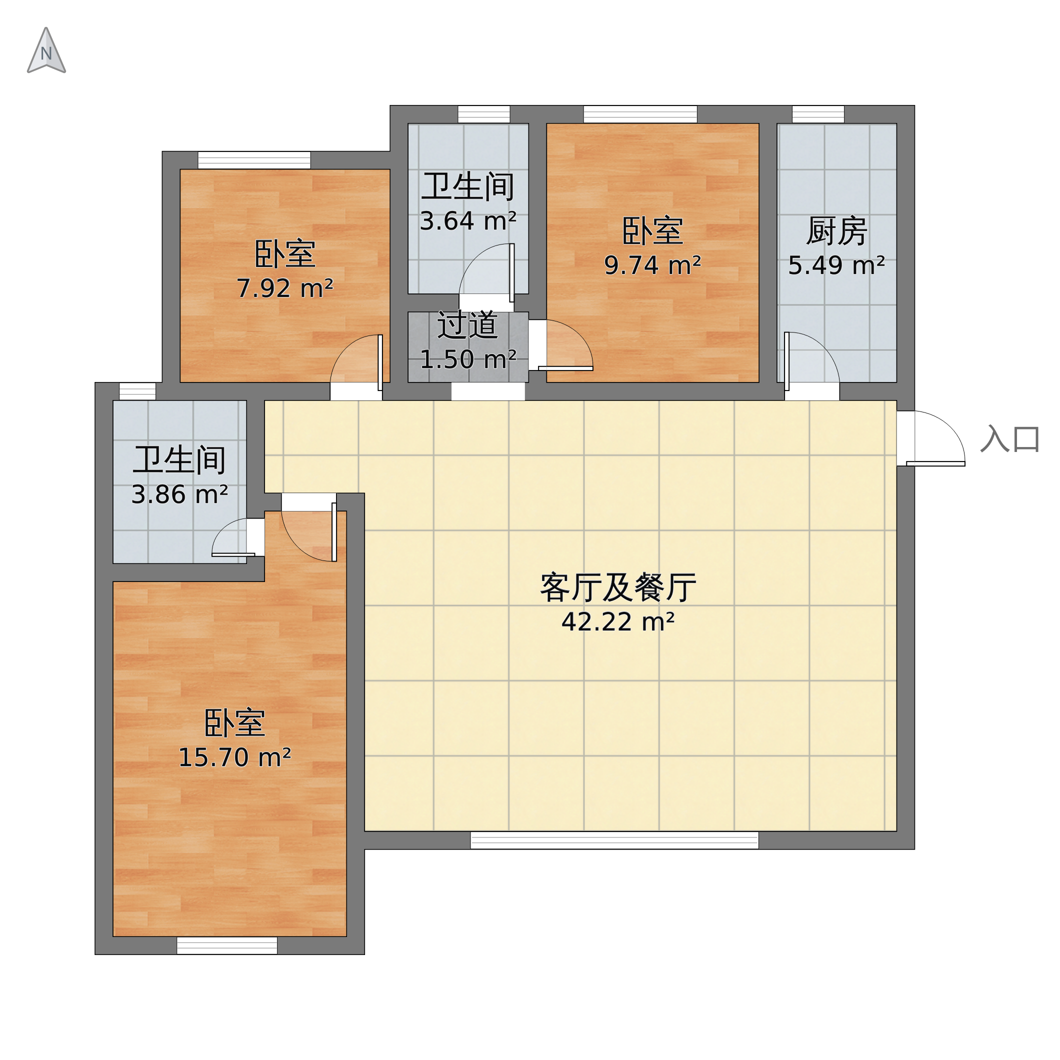 大同 御龙庭 户型详情 建筑面积:111.00 套内面积:102.