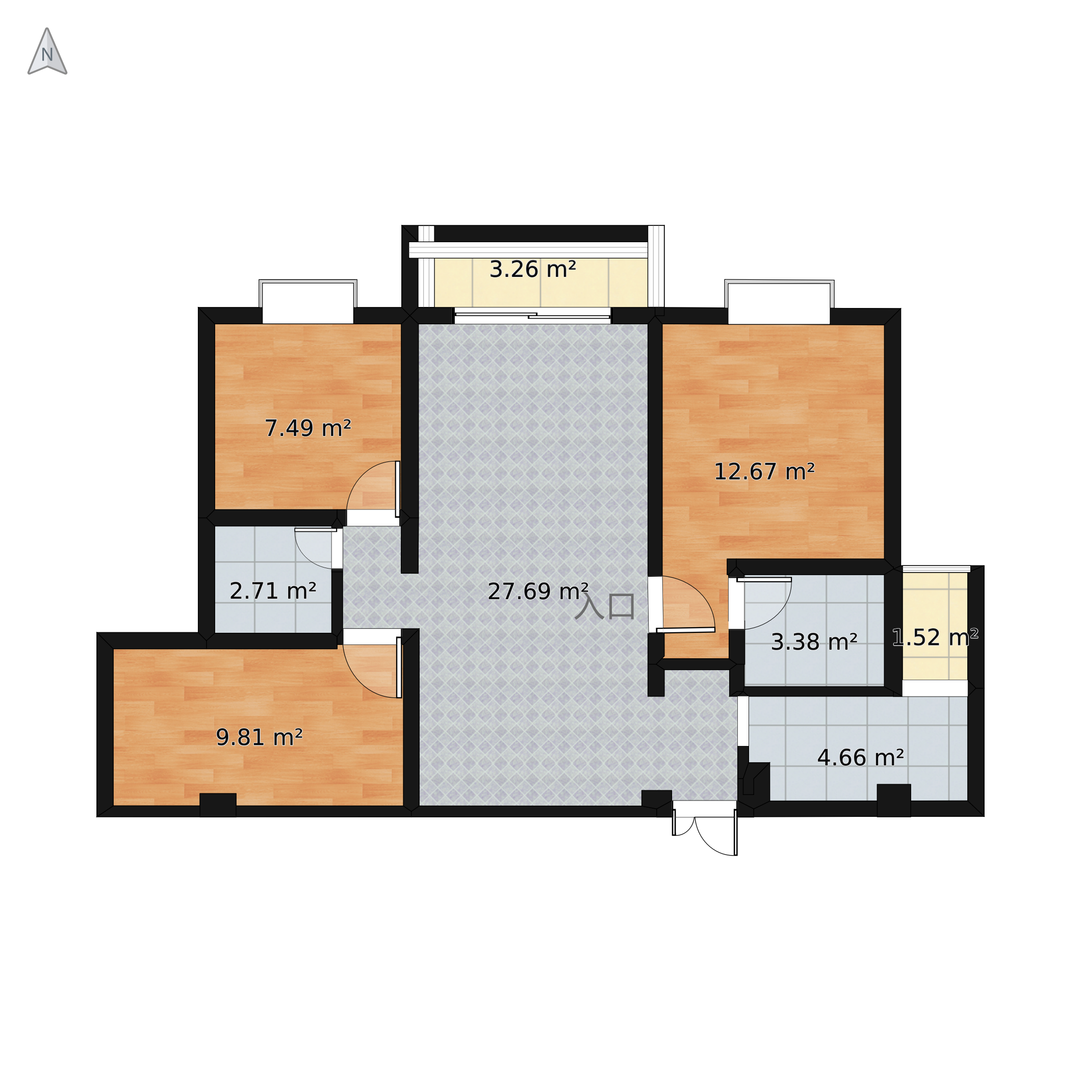 东城明珠二期4-2-1-现代风格段星言设计效果图