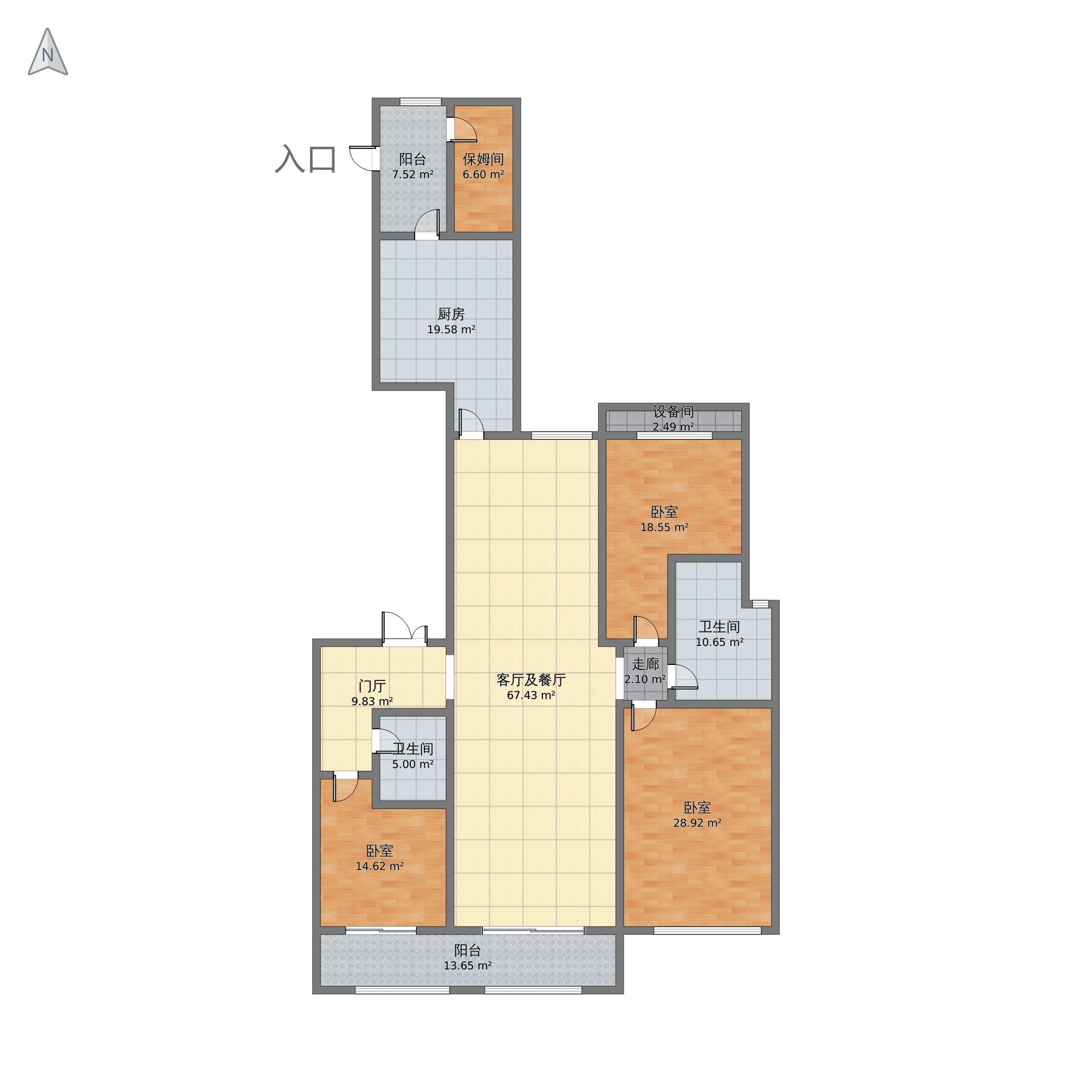 山西省太原市杏花岭区 富力华庭小区4室2厅2卫 251m05-v2户型图