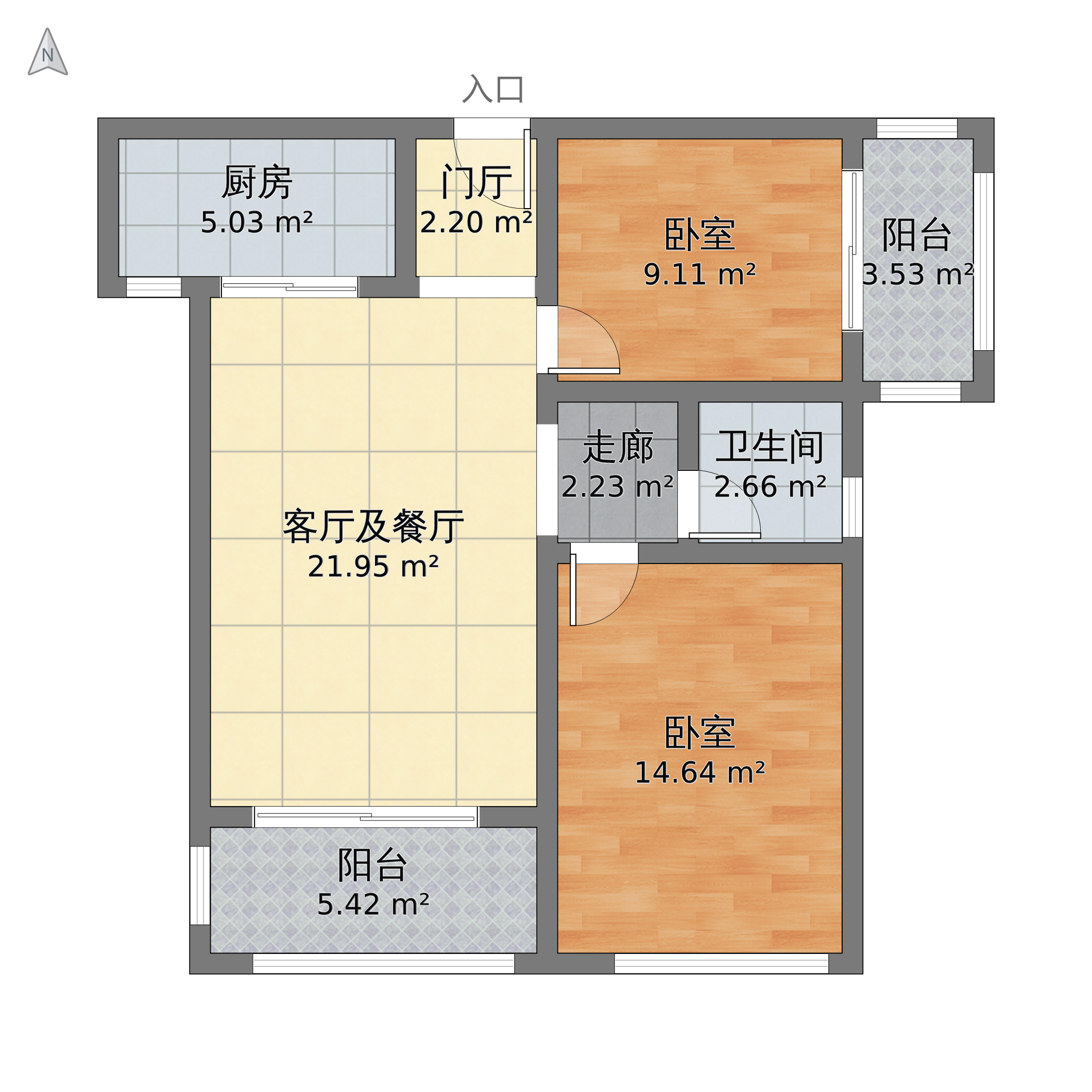 福建省南平市建阳区 建发悦城小区2室2厅1卫 88m05