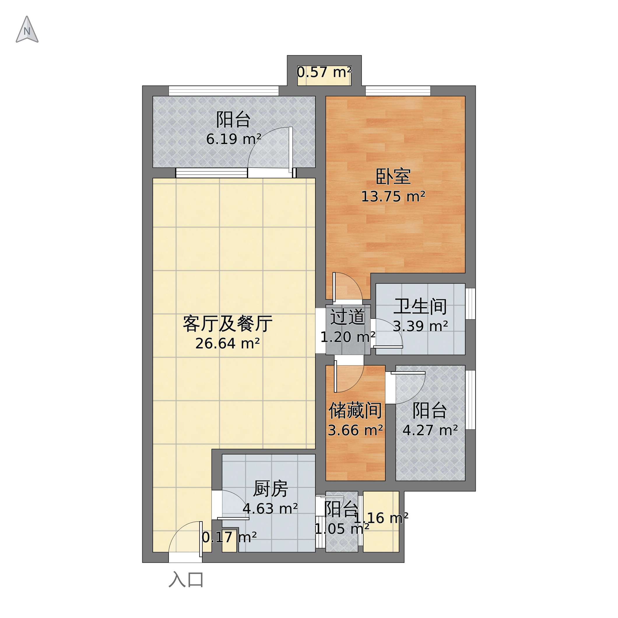 广元市利州区欧锦城一室两厅一厨一卫99.