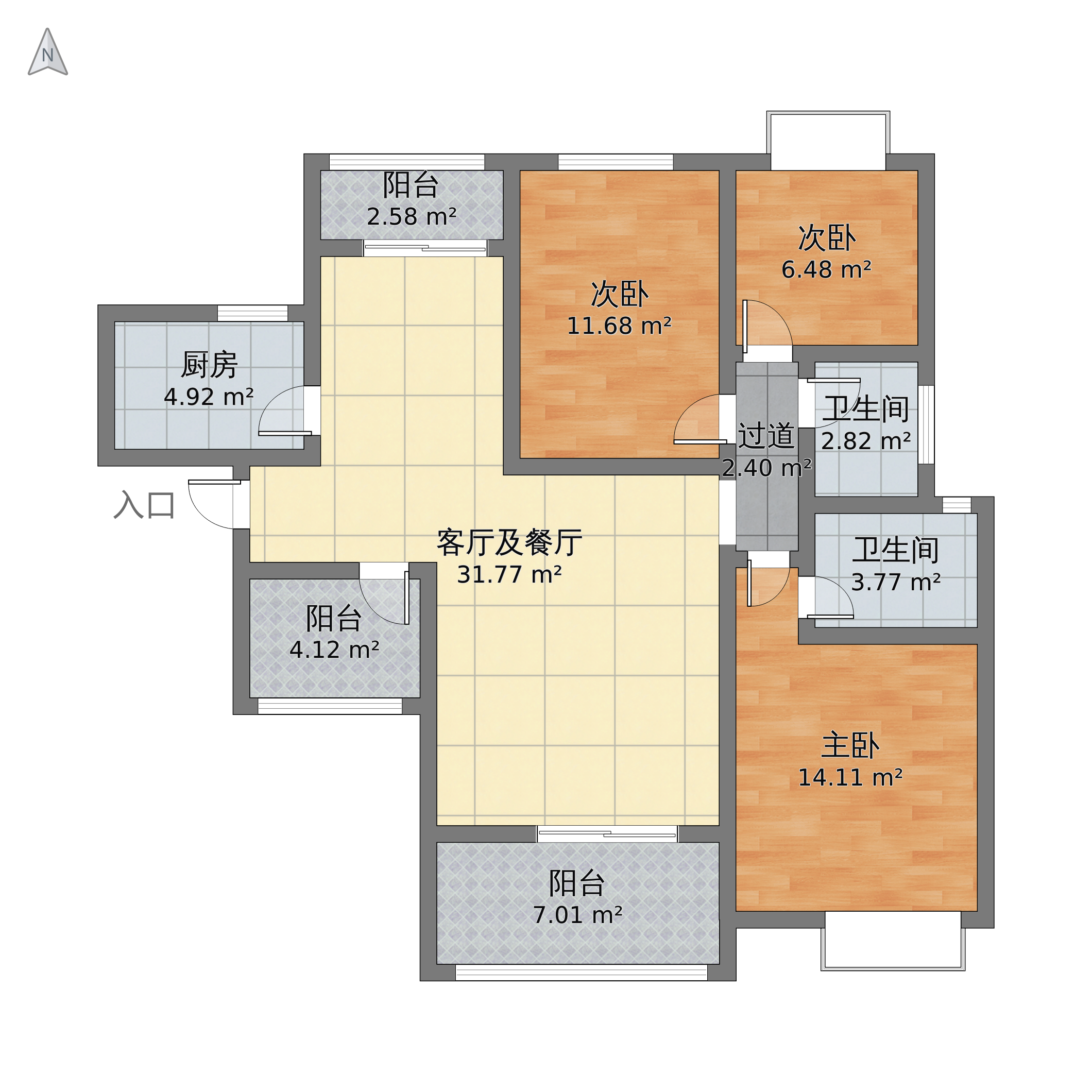 胜利雅苑3室2厅2卫 131m