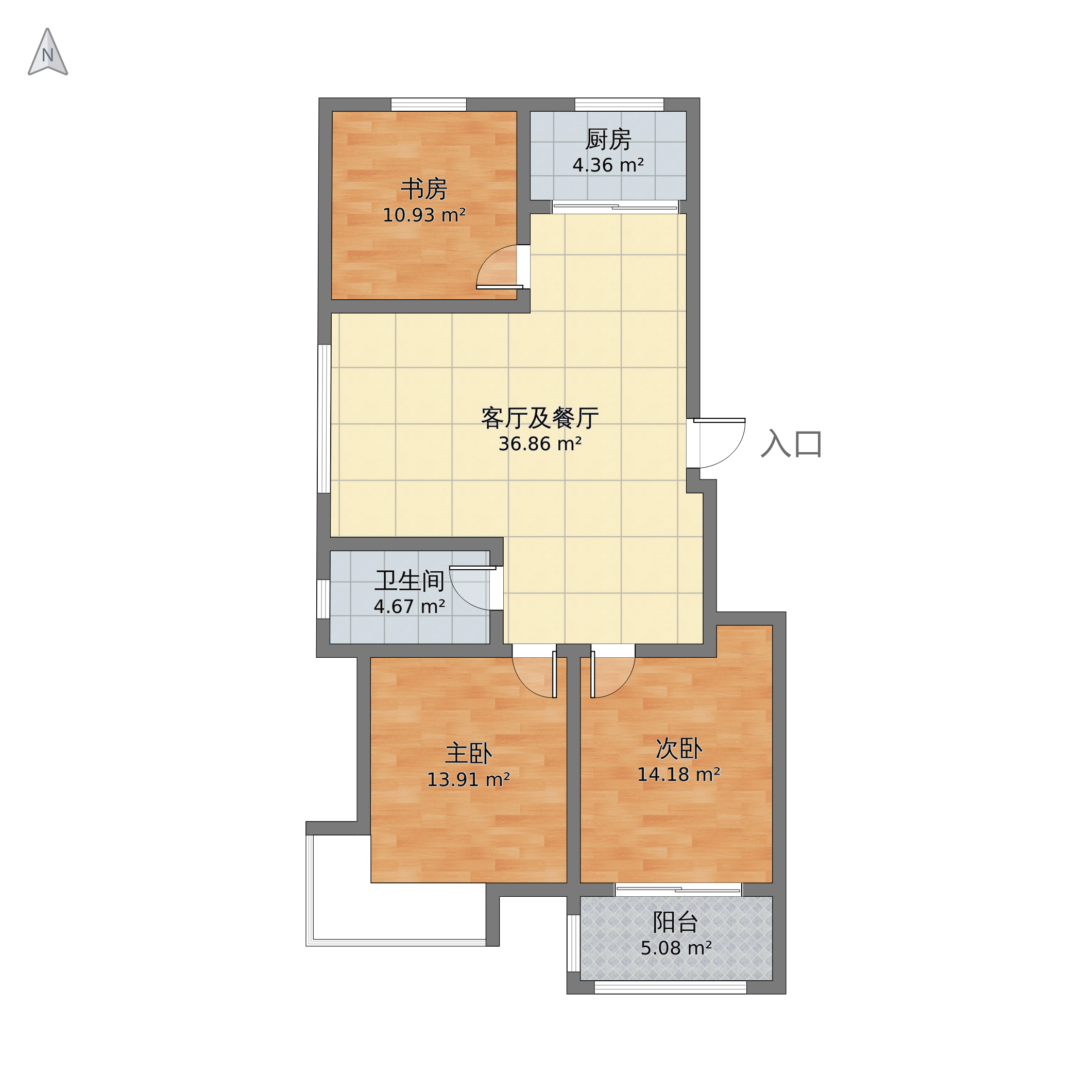 市濰城區 高密市鳳城麗景3室2廳1衛 118m05-v2戶型圖 - 小區戶型圖