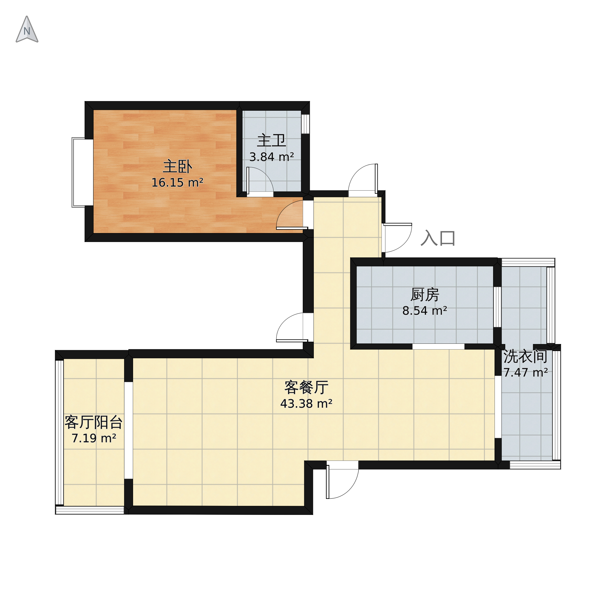 *3室2廳2衛戶型圖