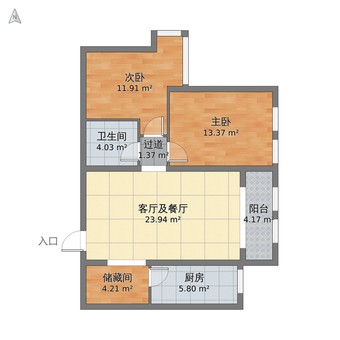 其它风格两室两厅装修设计图
