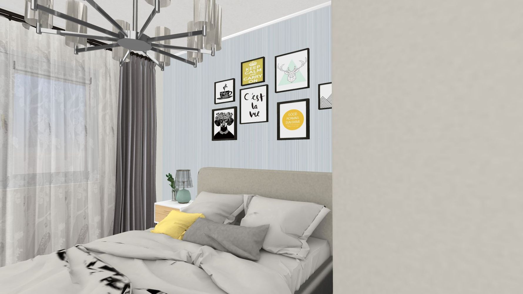 北欧风格三室一厅装修设计效果图