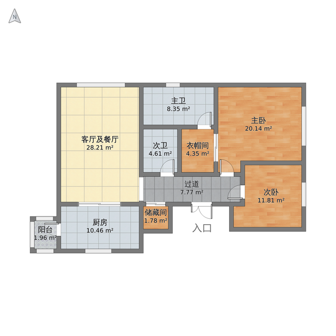 其它风格两室两厅装修设计图