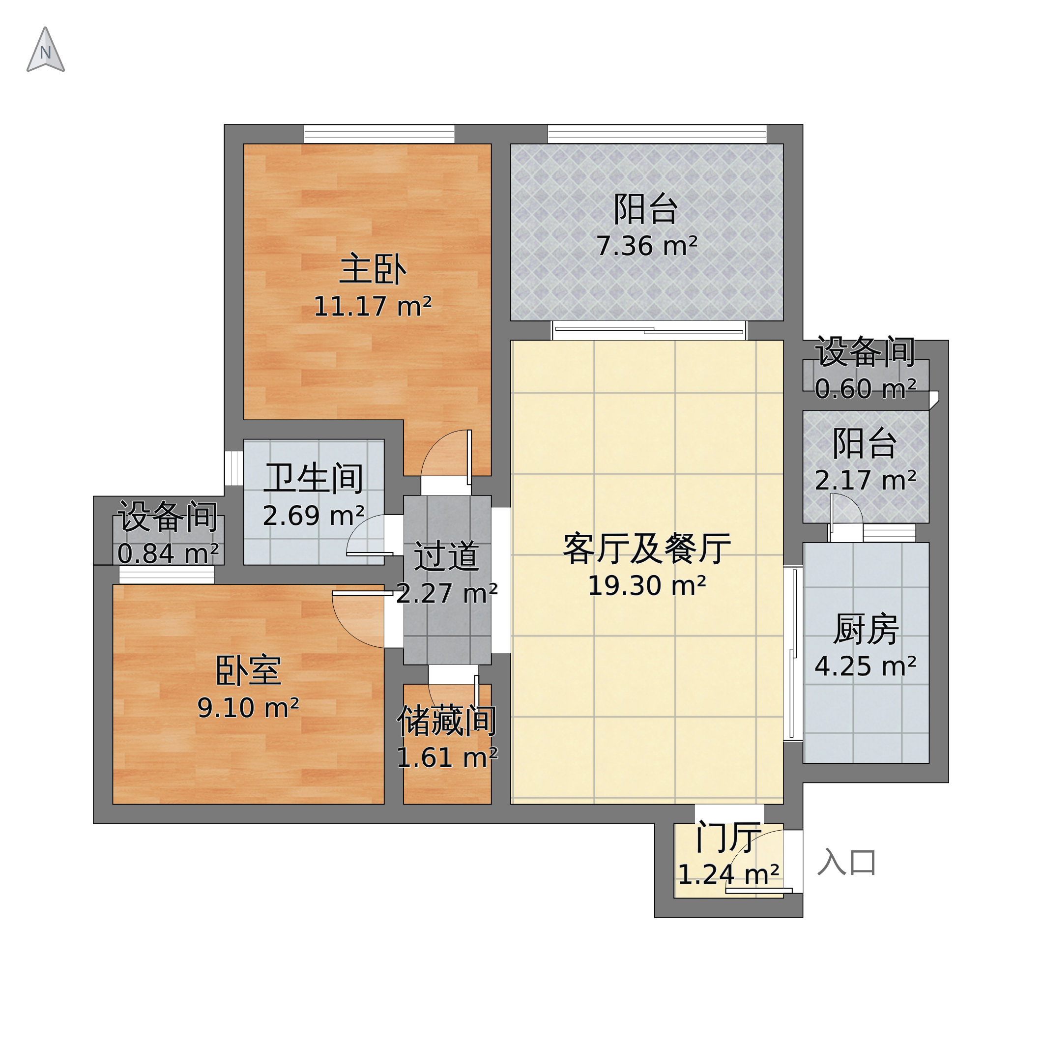 金科阳光小镇天天向上2室2厅1卫 83m