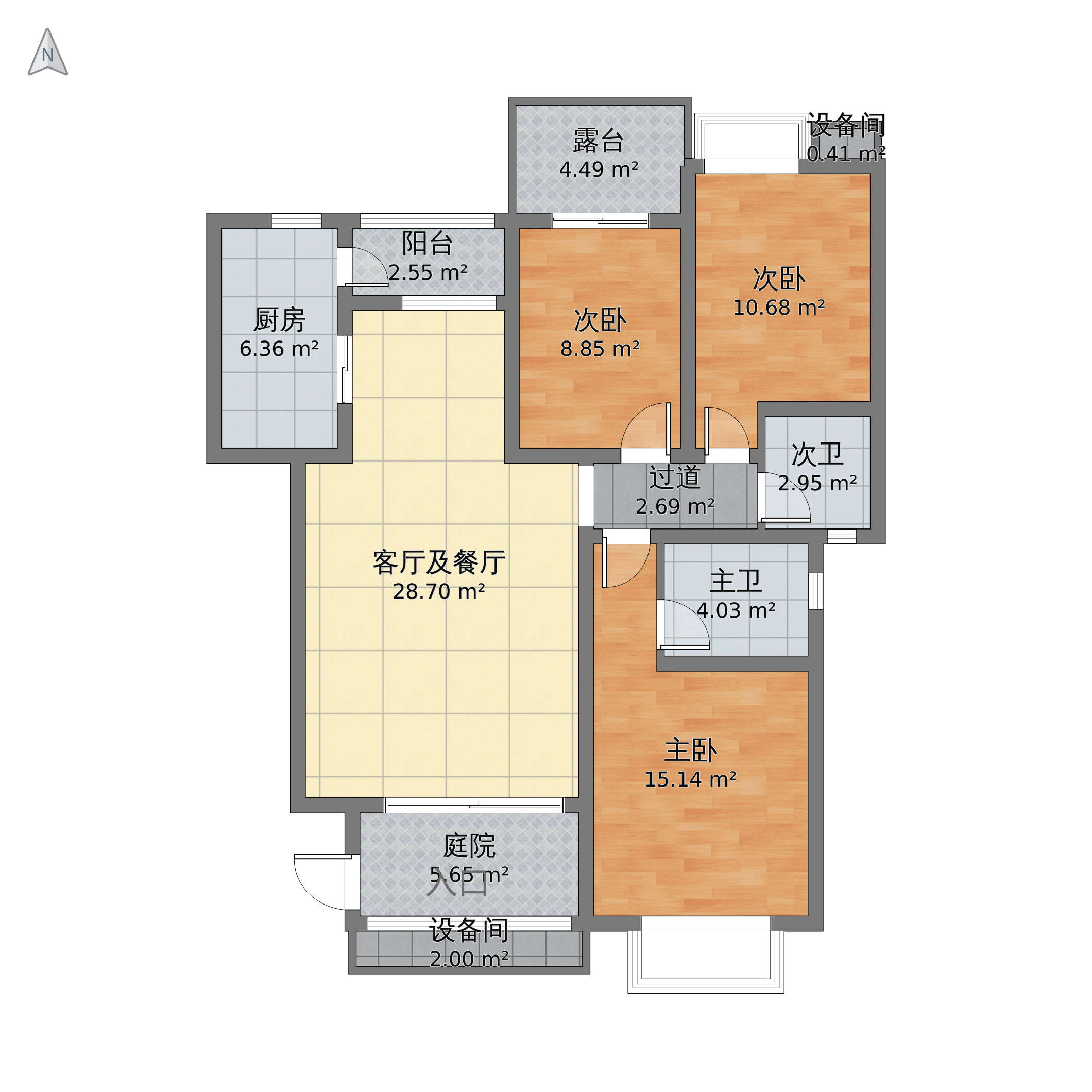 四川省广元市利州区 御锦湾3室2厅2卫 113m05-v2户型图 小区户型