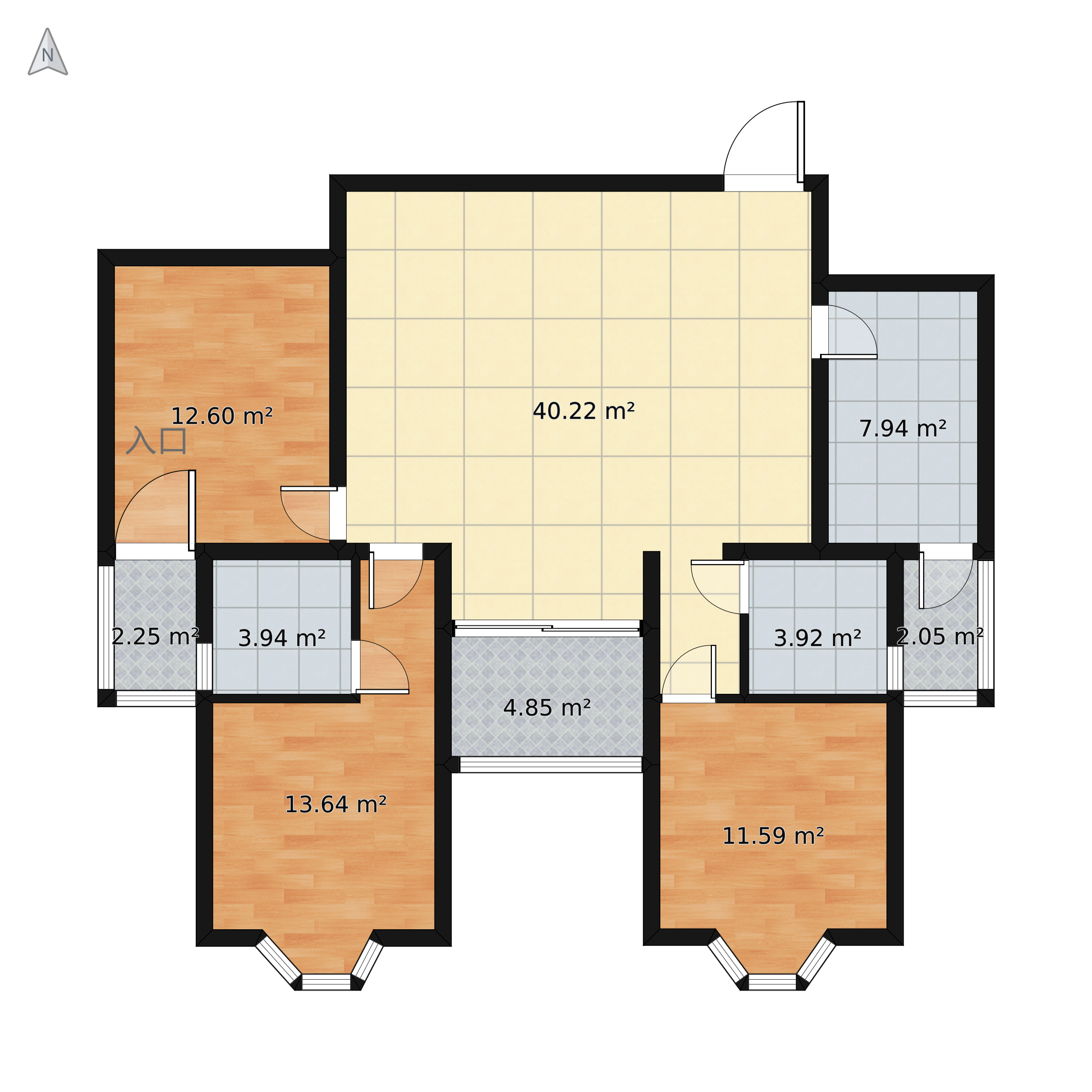 江苏省省无锡市 银仁御墅花园 0m05户型图 - 小区户型图 -躺平设计