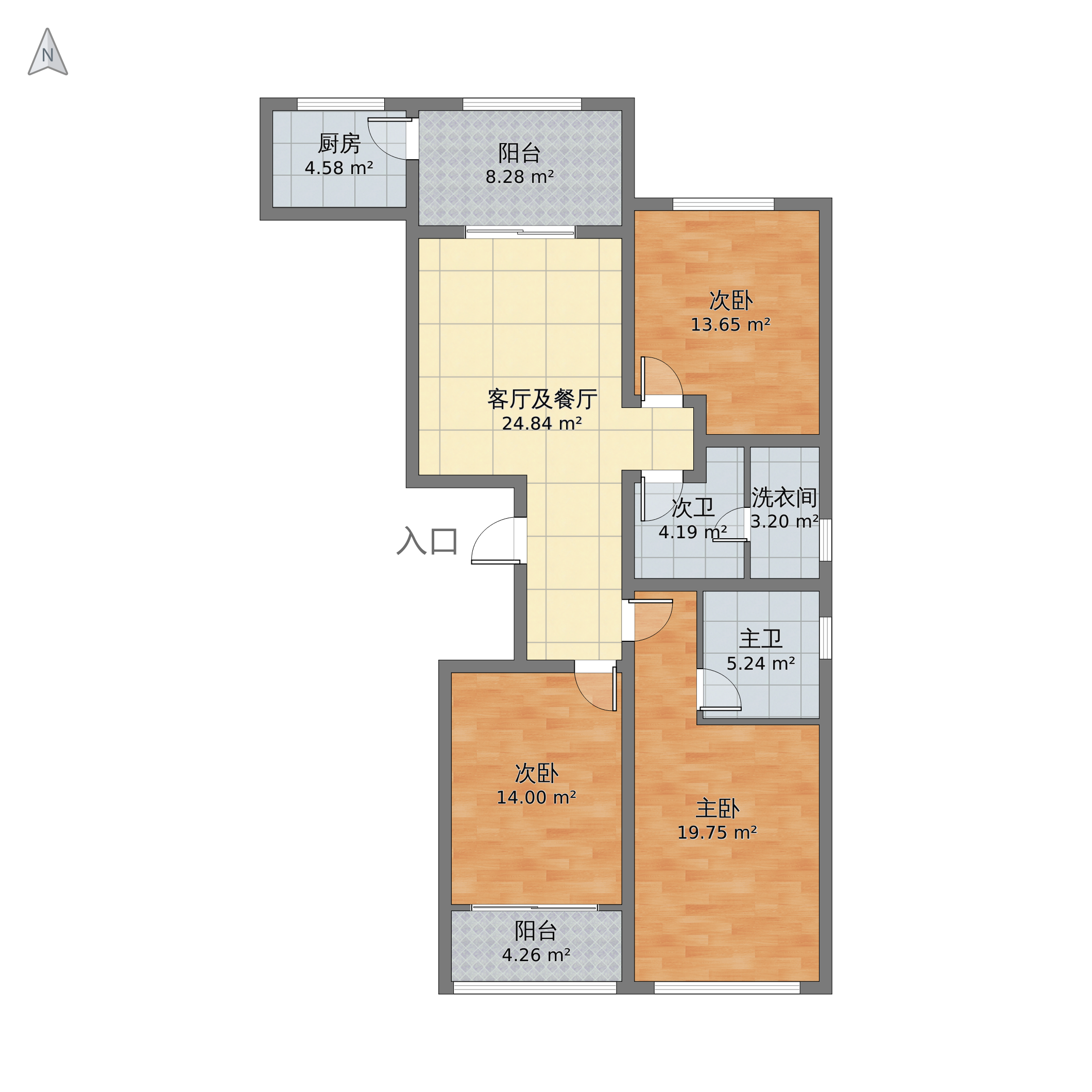 山西省长治市长治县区 御泽嘉园3室2厅2卫 129m05-v2户型图 小区