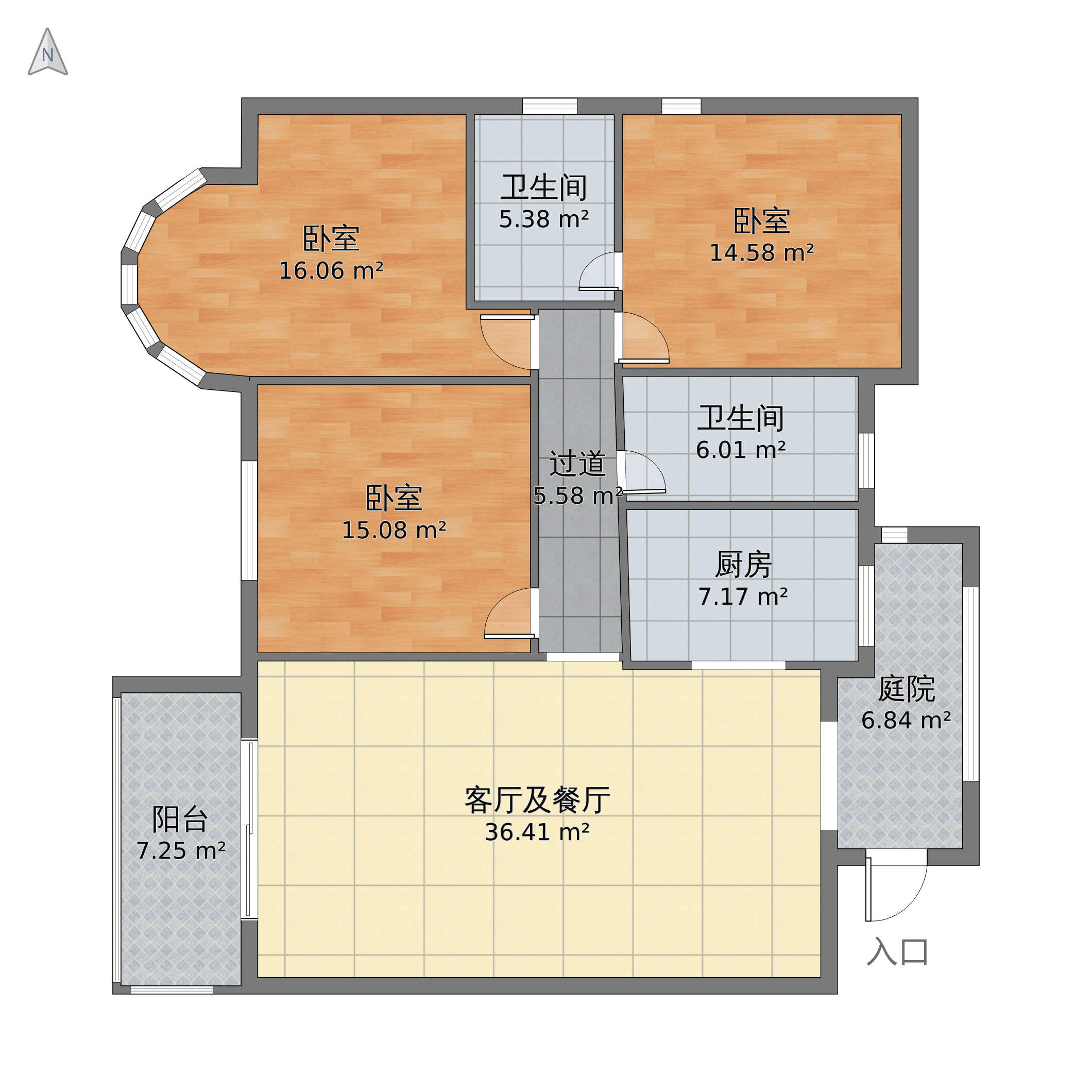 区海景国际三房两卫两厅133平方