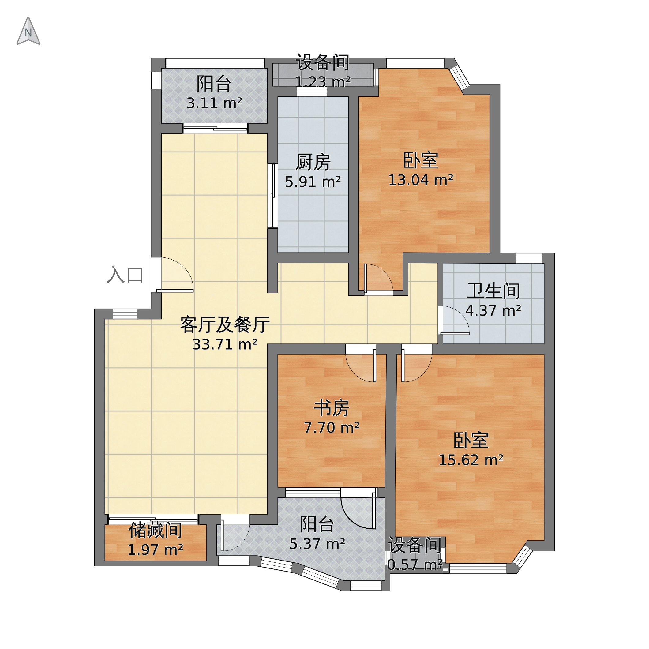 上大聚豐園二期3室2廳1衛 133m