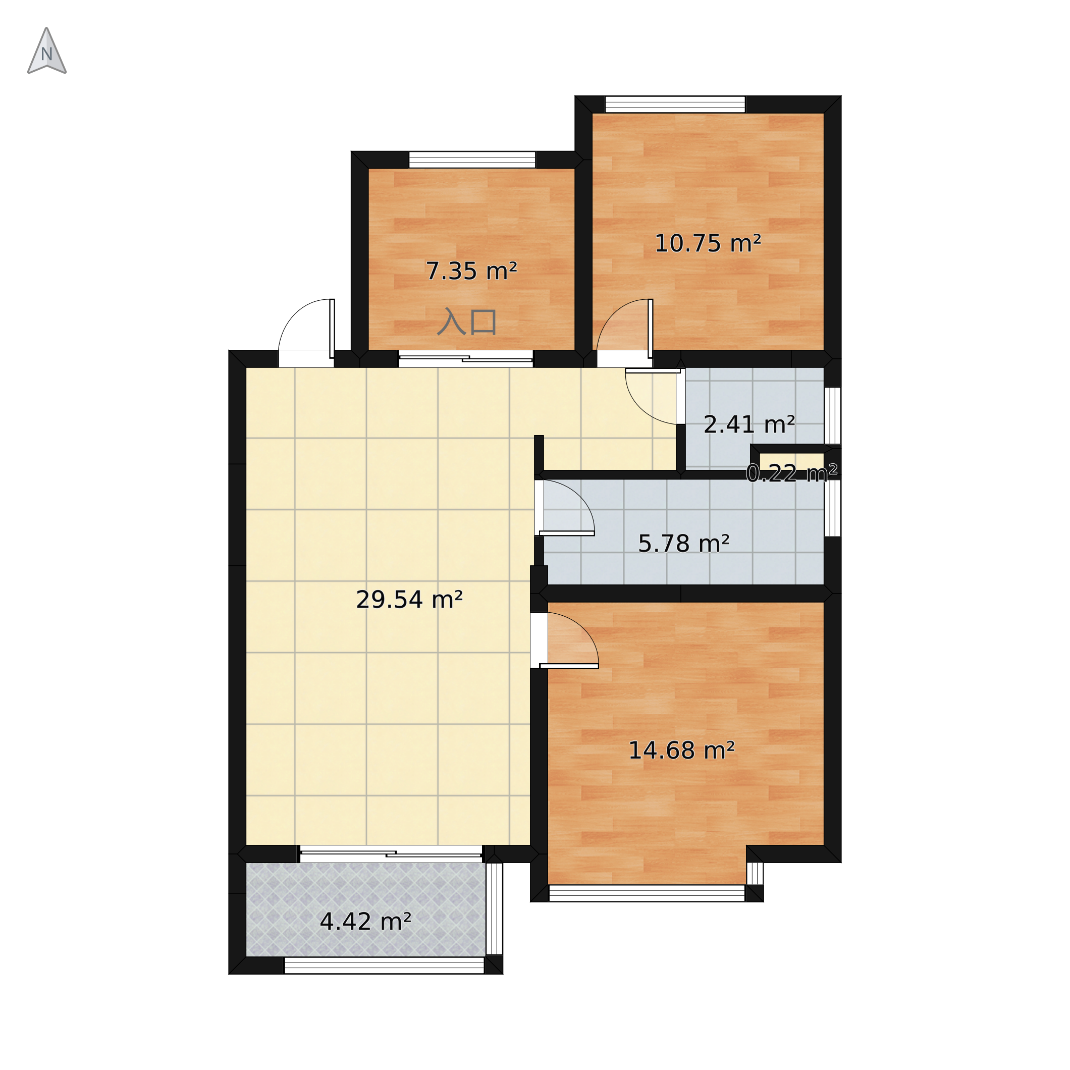 江苏省省常州市 金地格林郡 0m²户型图 - 小区户型图 -躺平设计家