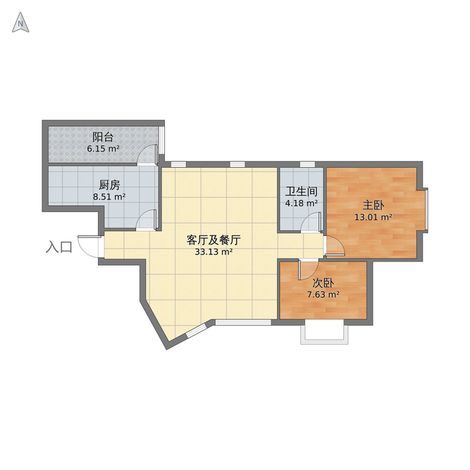 其它风格两室两厅装修设计图