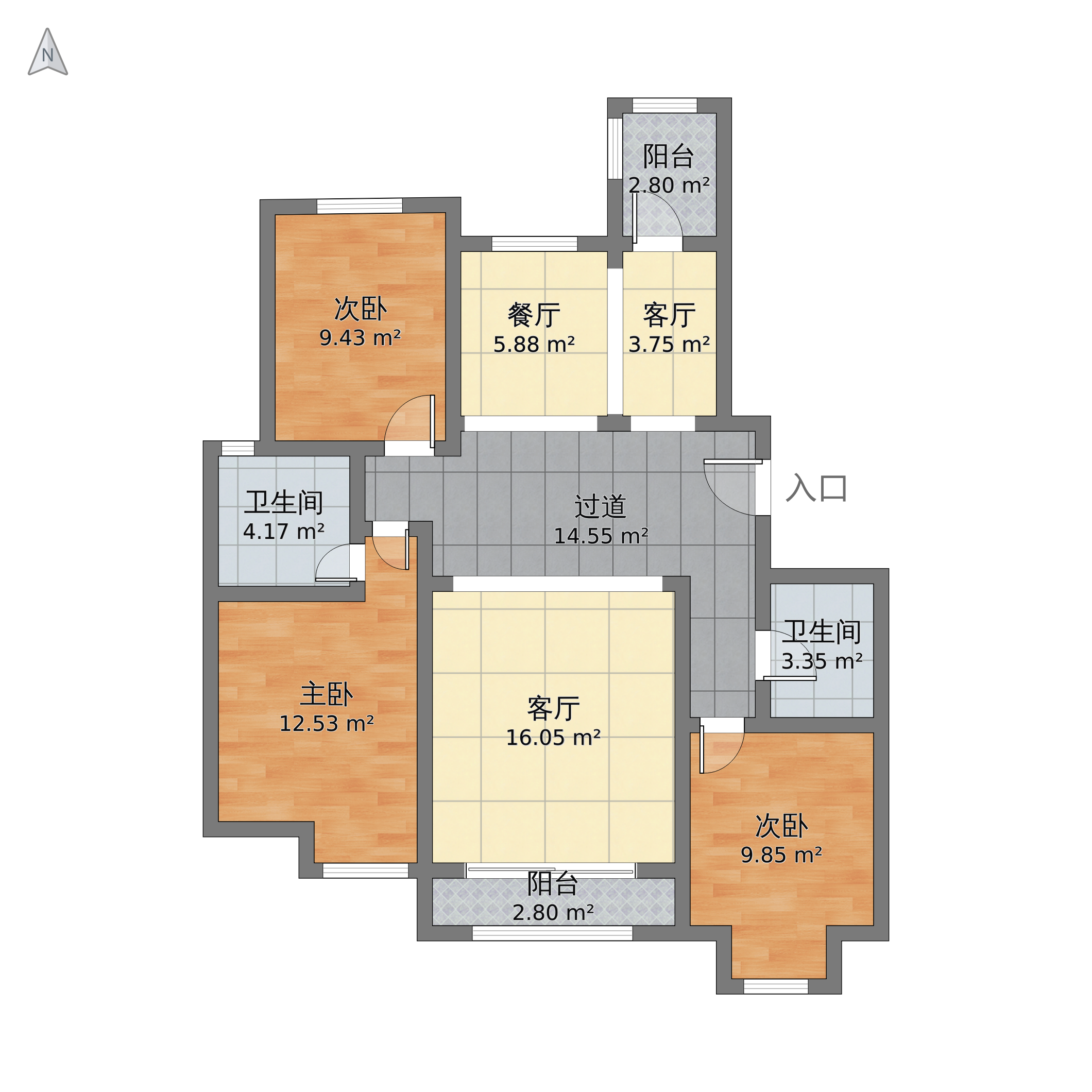 望京-融科橄榄城户型图