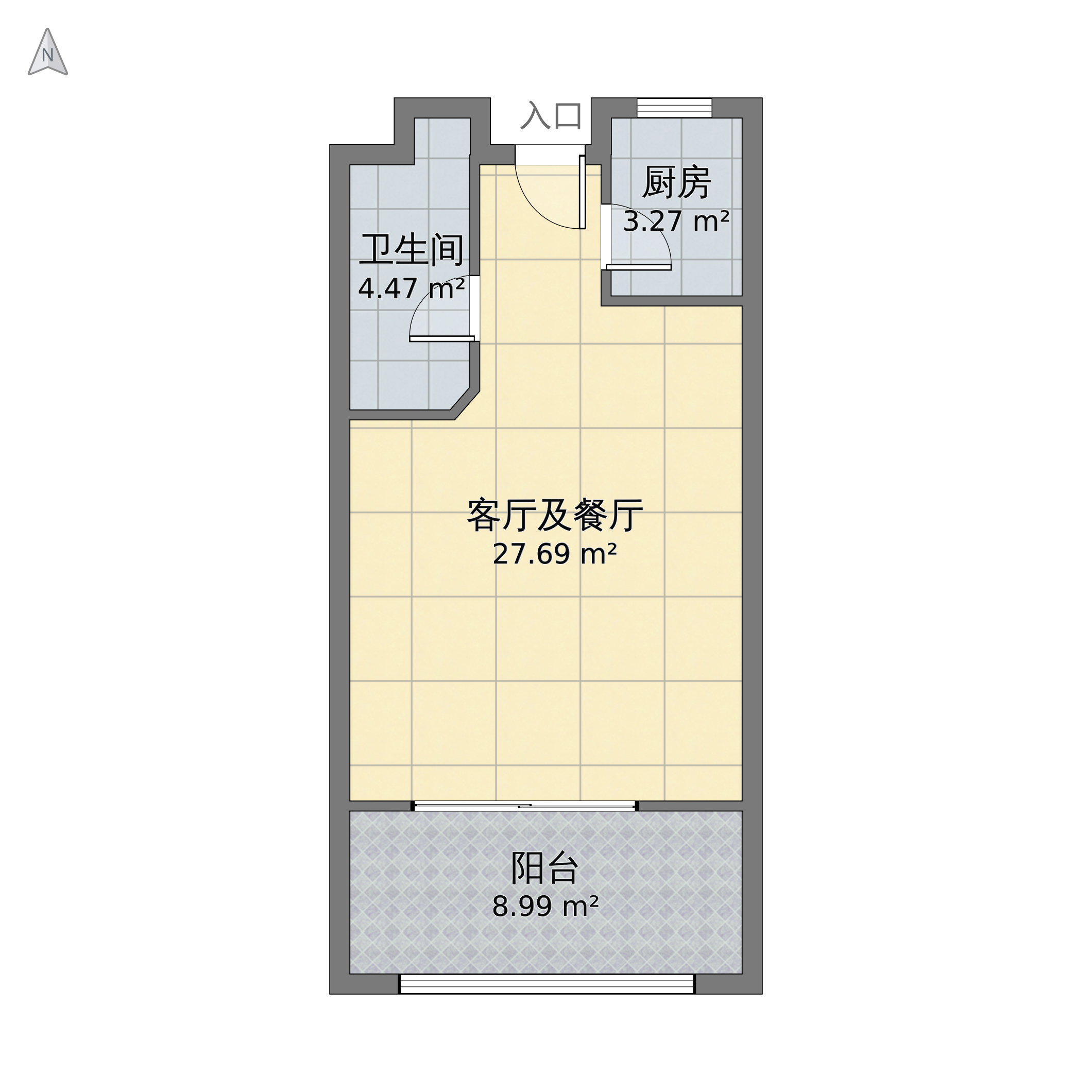 贝尚湾酒店式公寓0室2厅1卫 58m