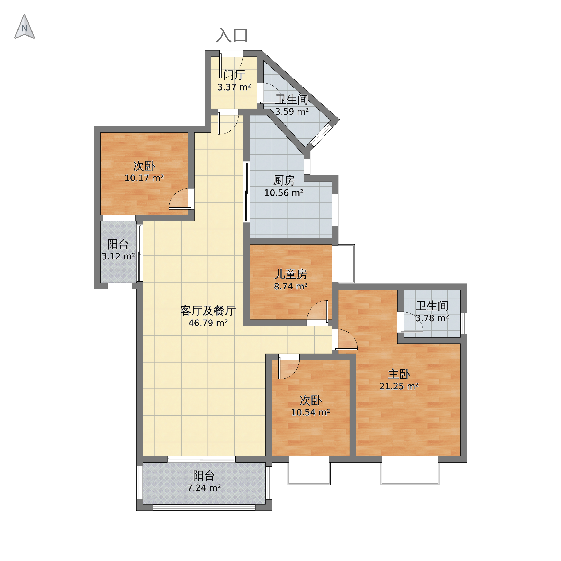 富瑞雅轩4室2厅2卫 164m