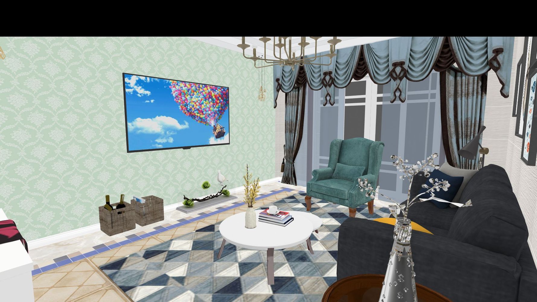 其它风格三室一厅装修设计效果图