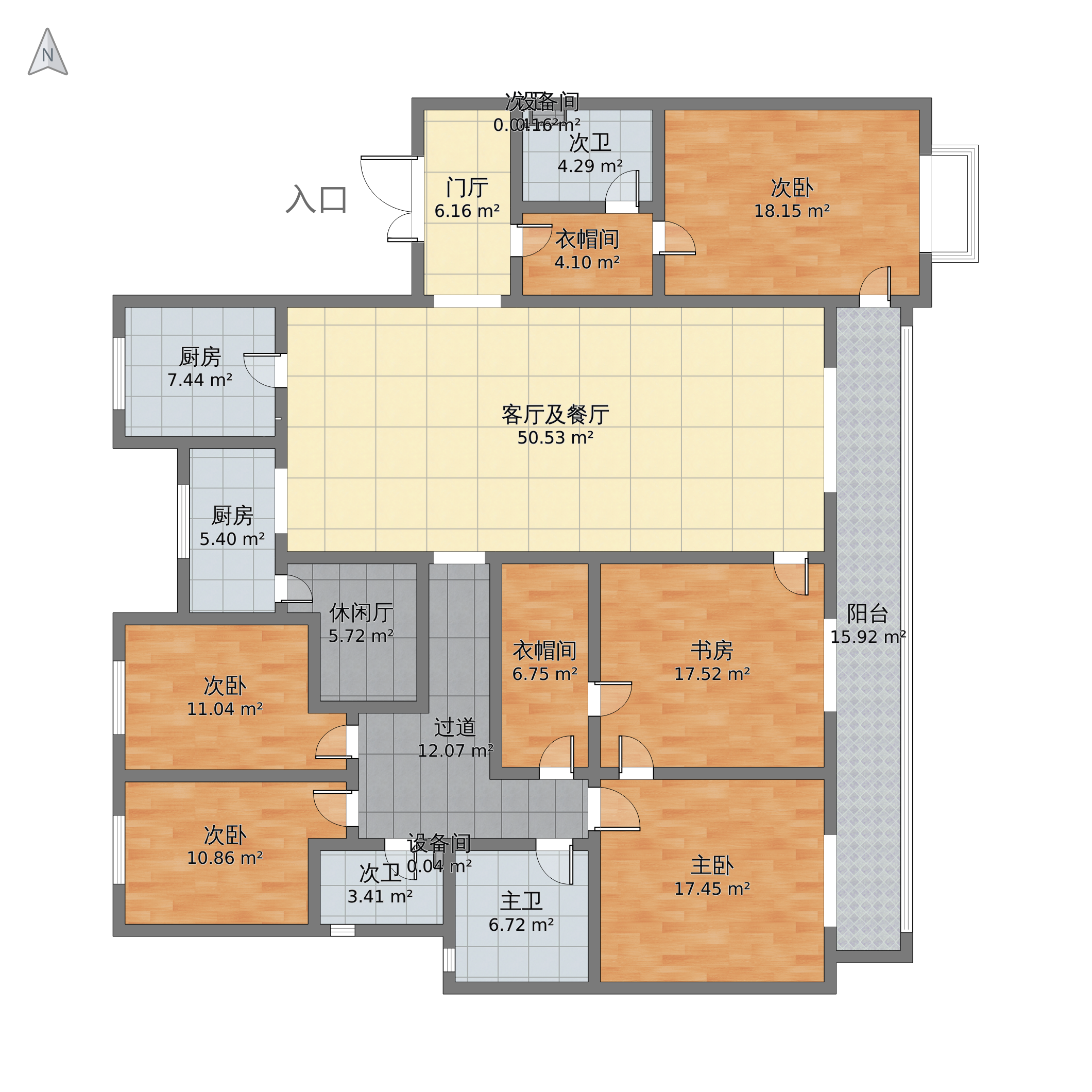 明日家园5室2厅3卫 270m05-v2户型图 - 小区户型图 -躺平设计家