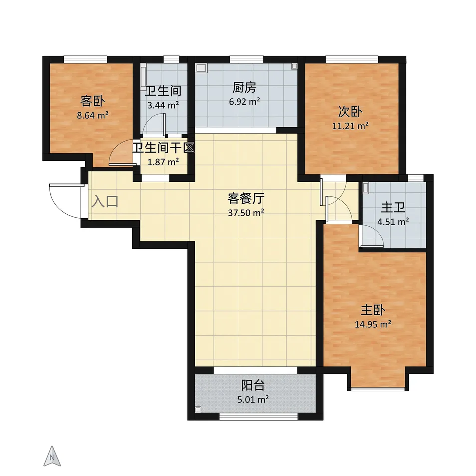 floor plan layout displaying a 3D interior design of a residential space, showcasing smart furniture arrangement for optimal small space utilization, utilizing Homestyler's automatic floor plan generation feature.