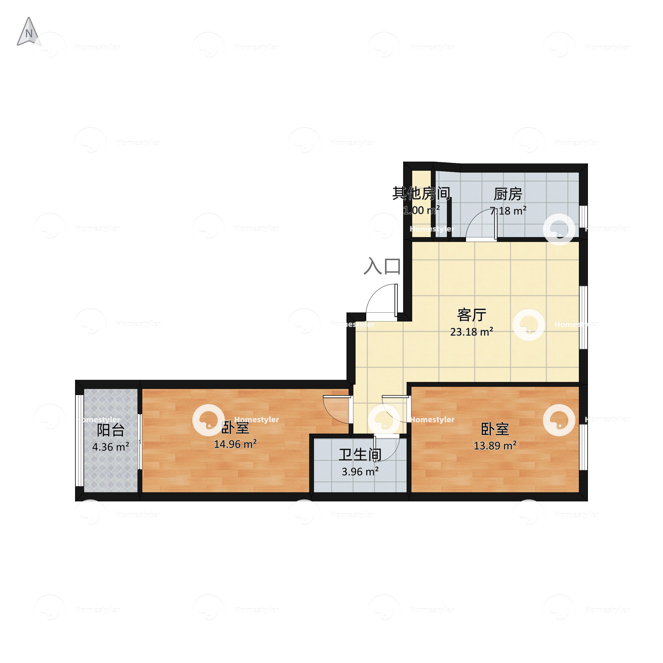 文澜阁2室1厅1卫 94m