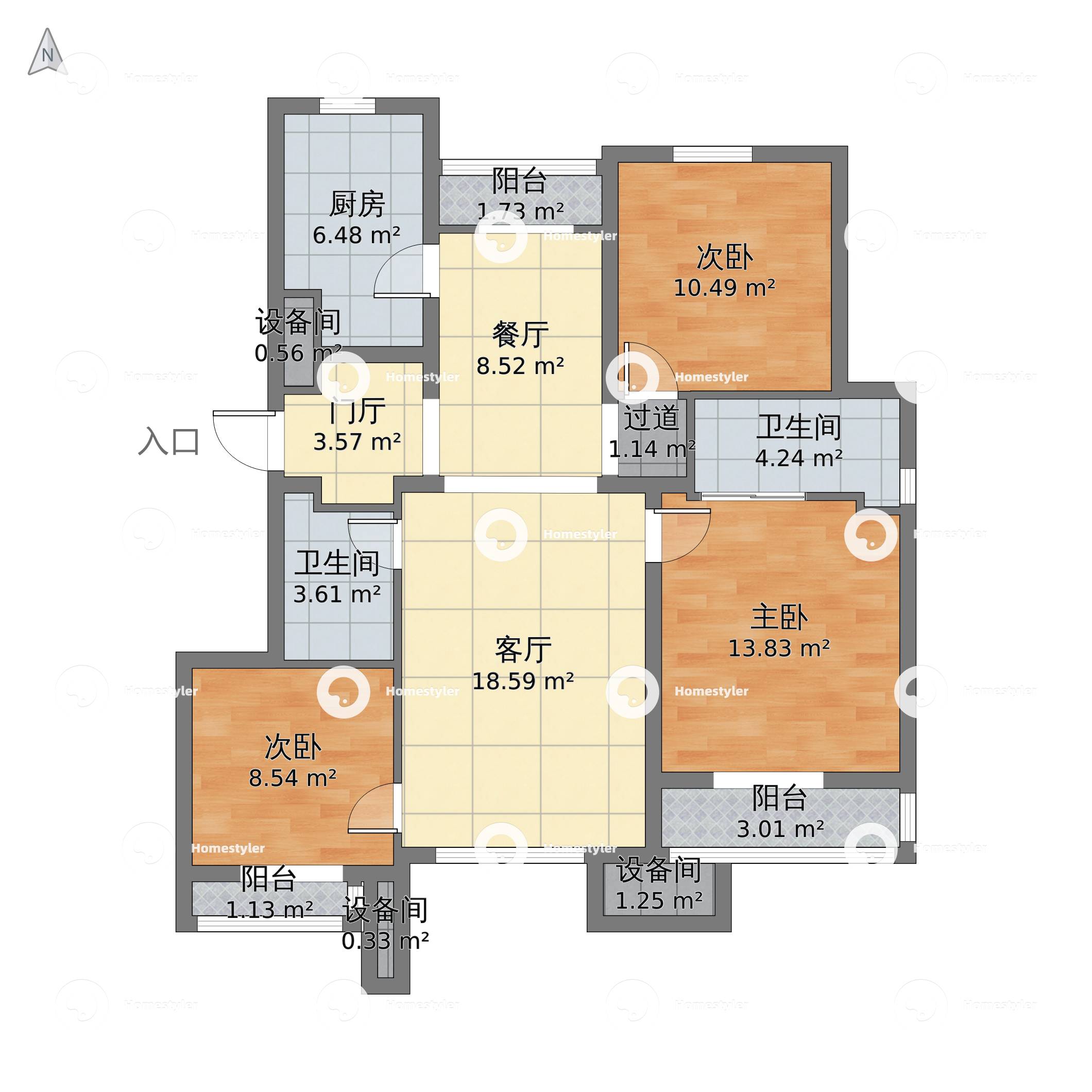 领秀慧谷-140平米公寓欧式风格-谷居家居装修设计效果图