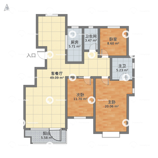 恒盛郡府138.61户型图