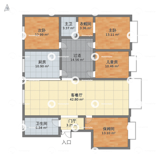 肖家河北大教职工住宅F户型户型图