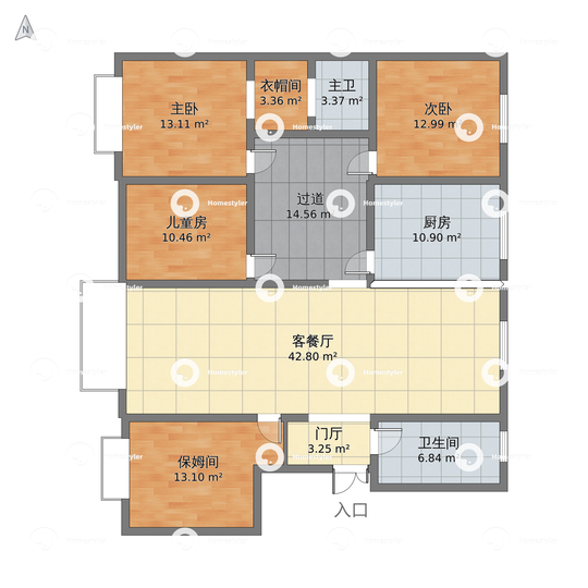 肖家河北大教职工住宅F户型户型图