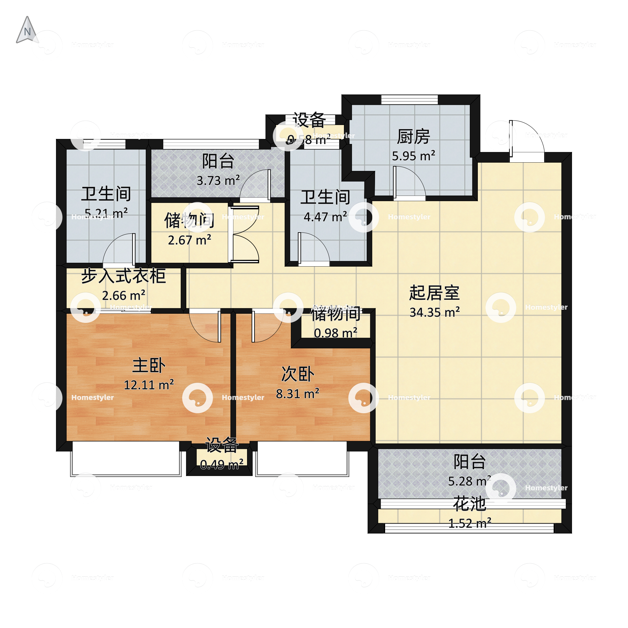 上海 联丰二期 上海最新户型图 万科城 2室2厅1卫 95
