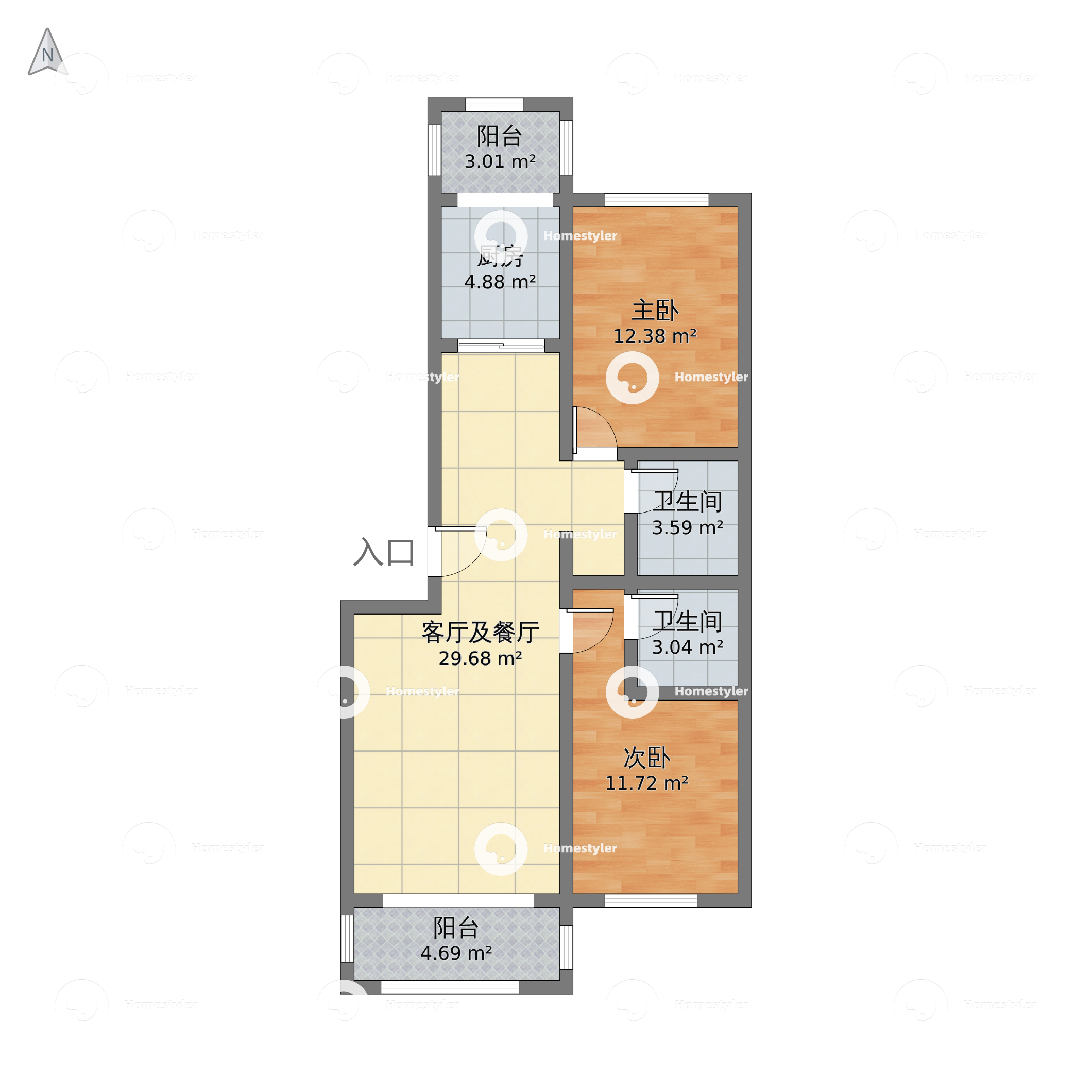 天通苑-天通苑西三区-2室2厅2卫 131m